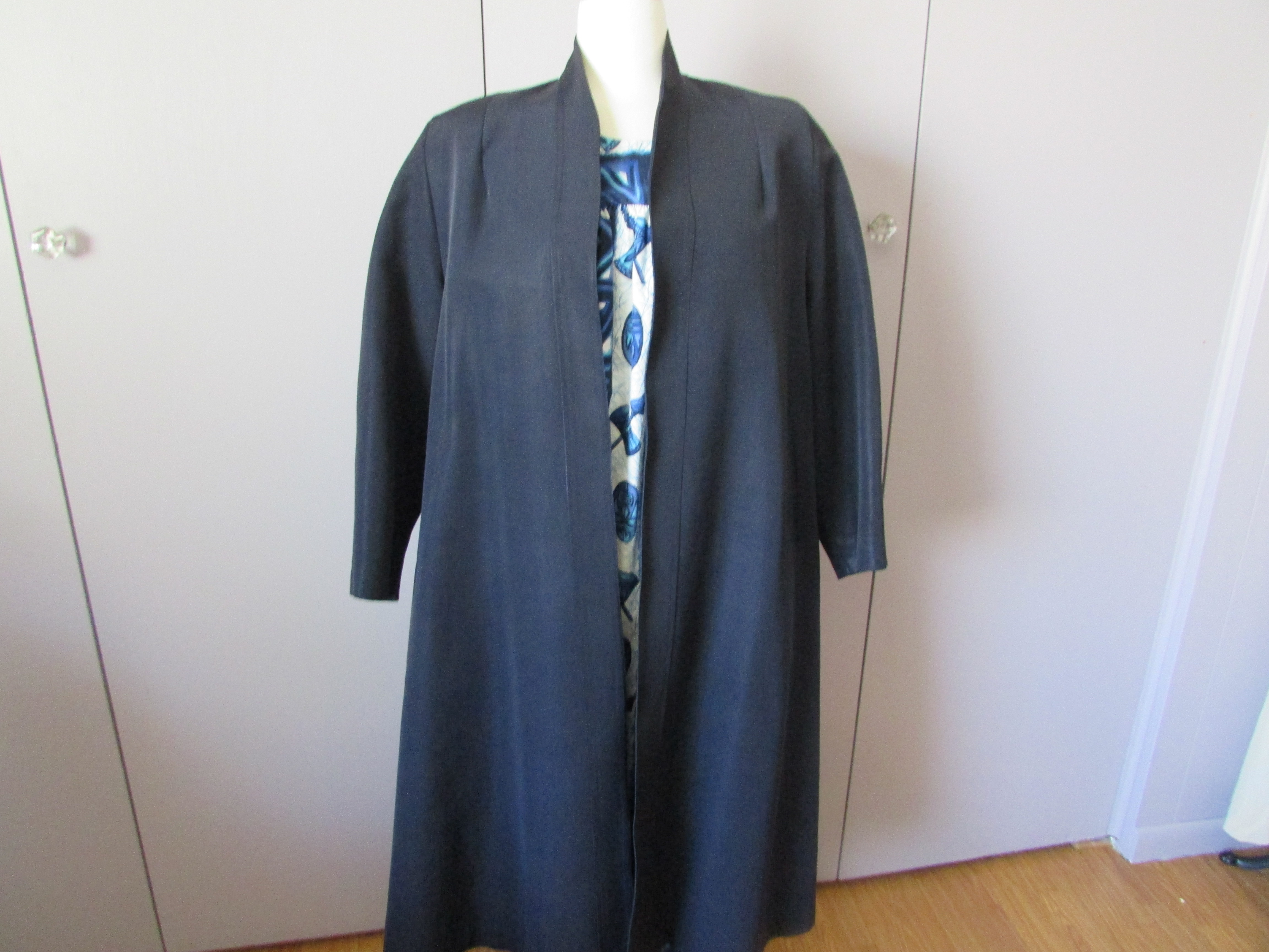 Black Audrey Hepburn Open Front Coat