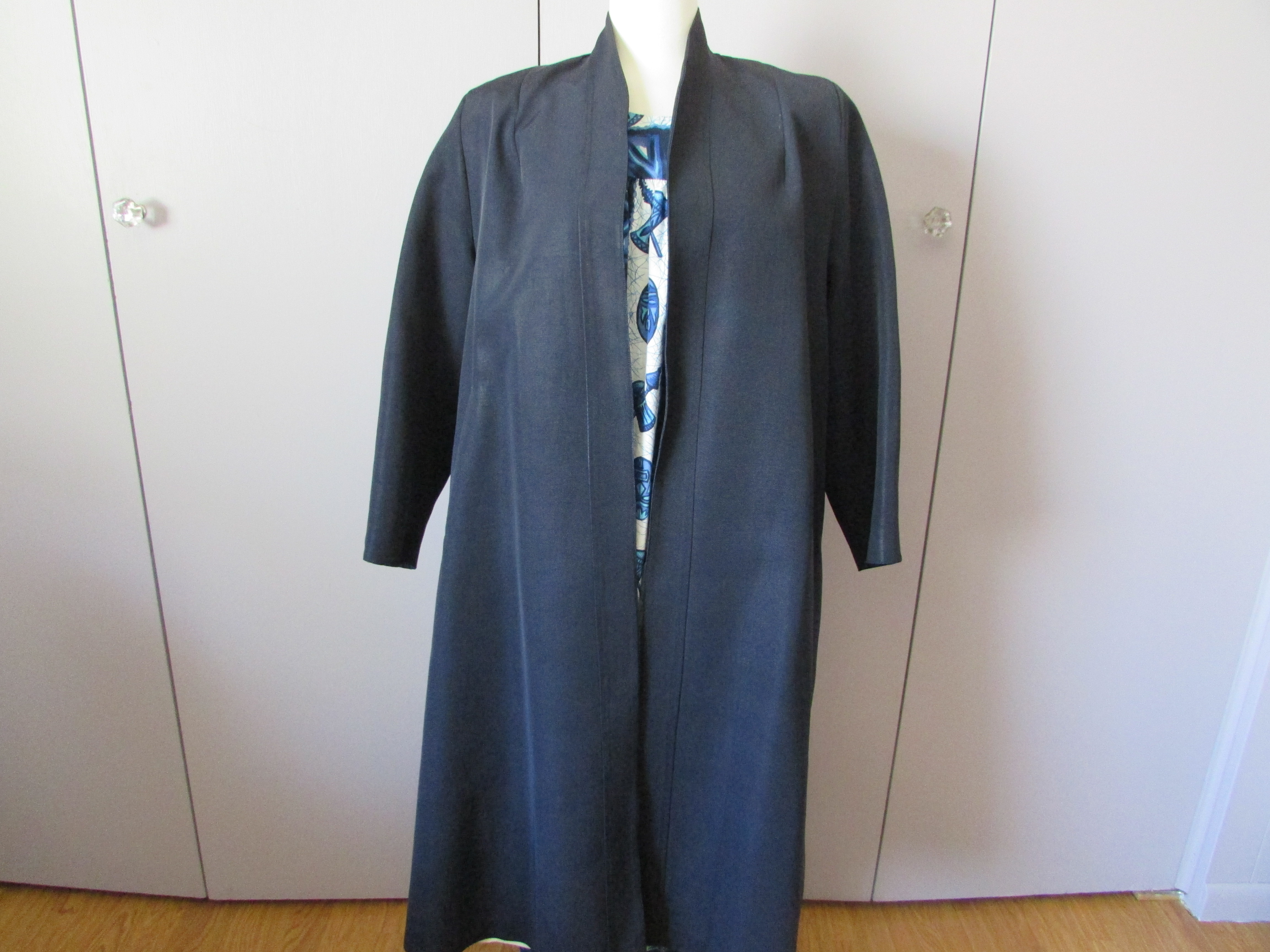 Black Audrey Hepburn Open Front Coat