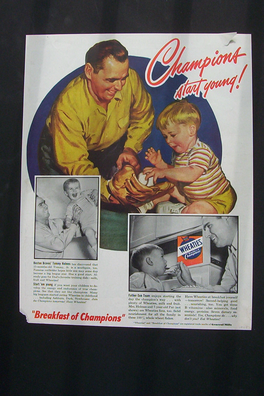 1949 Wheaties Cereal with Tommy Holmes