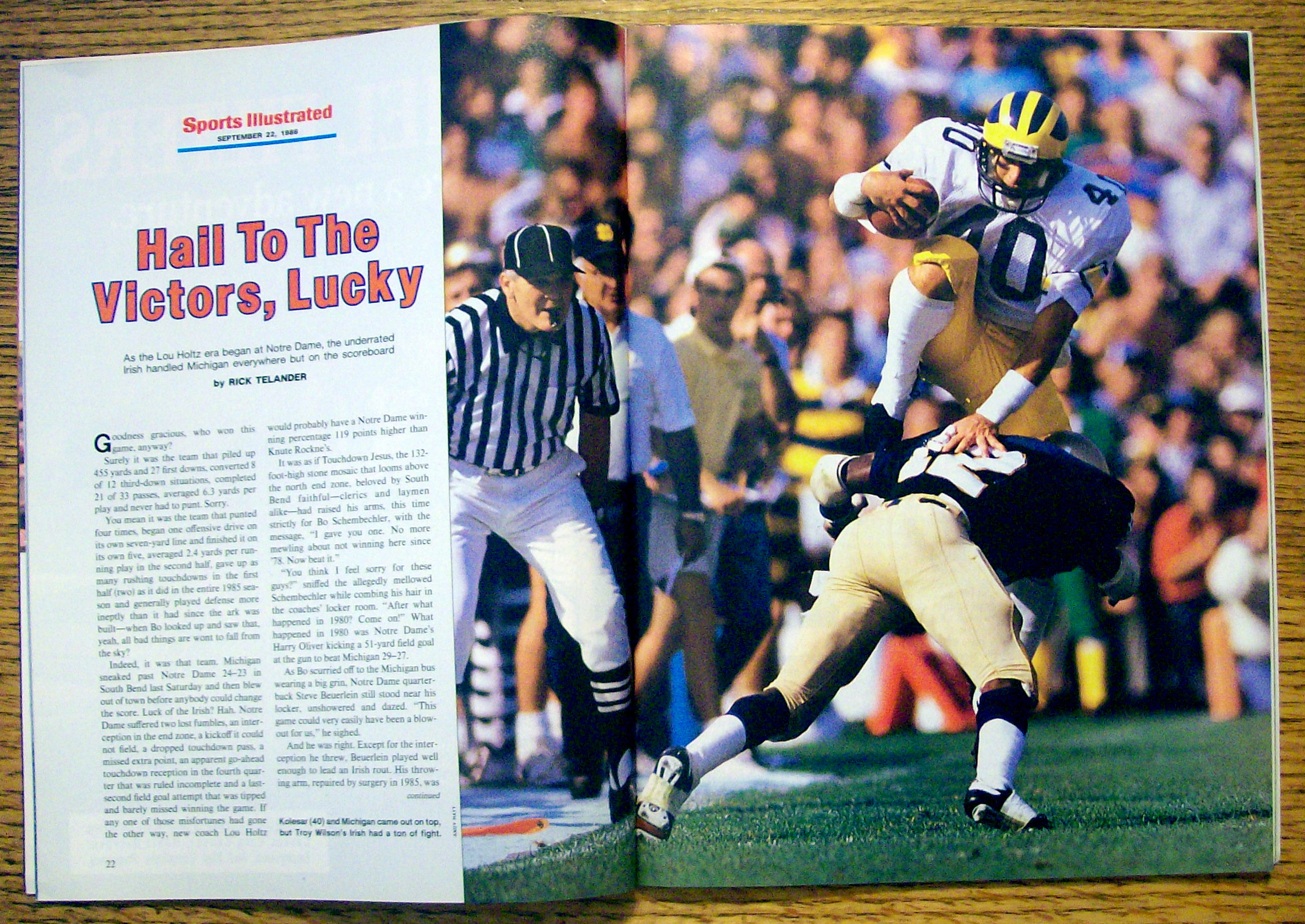 Sports Illustrated Magazine-September 22, 1986