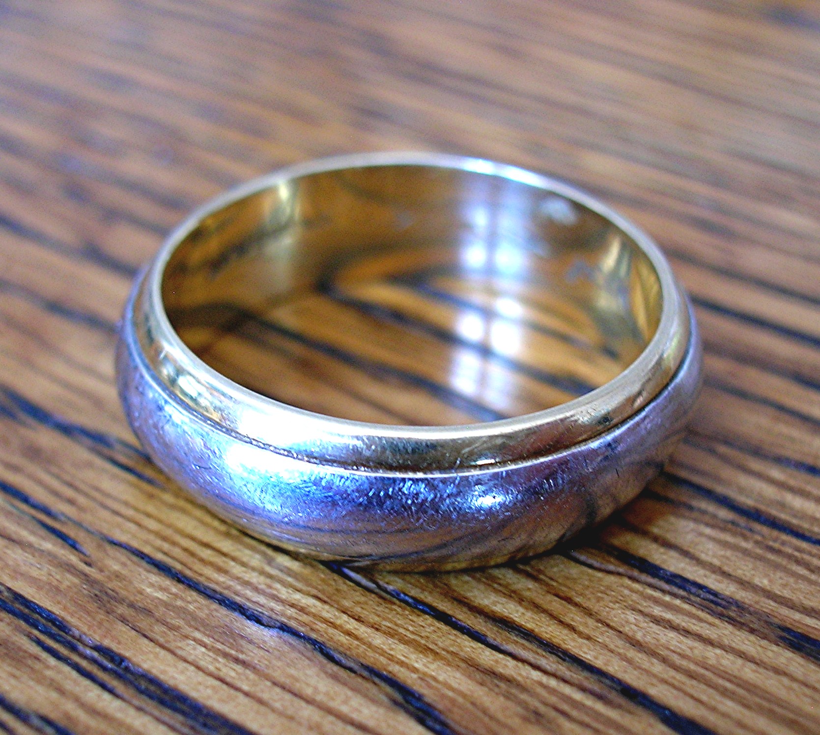 Ring Platinum 18K Yellow Gold Wedding Band By Novell