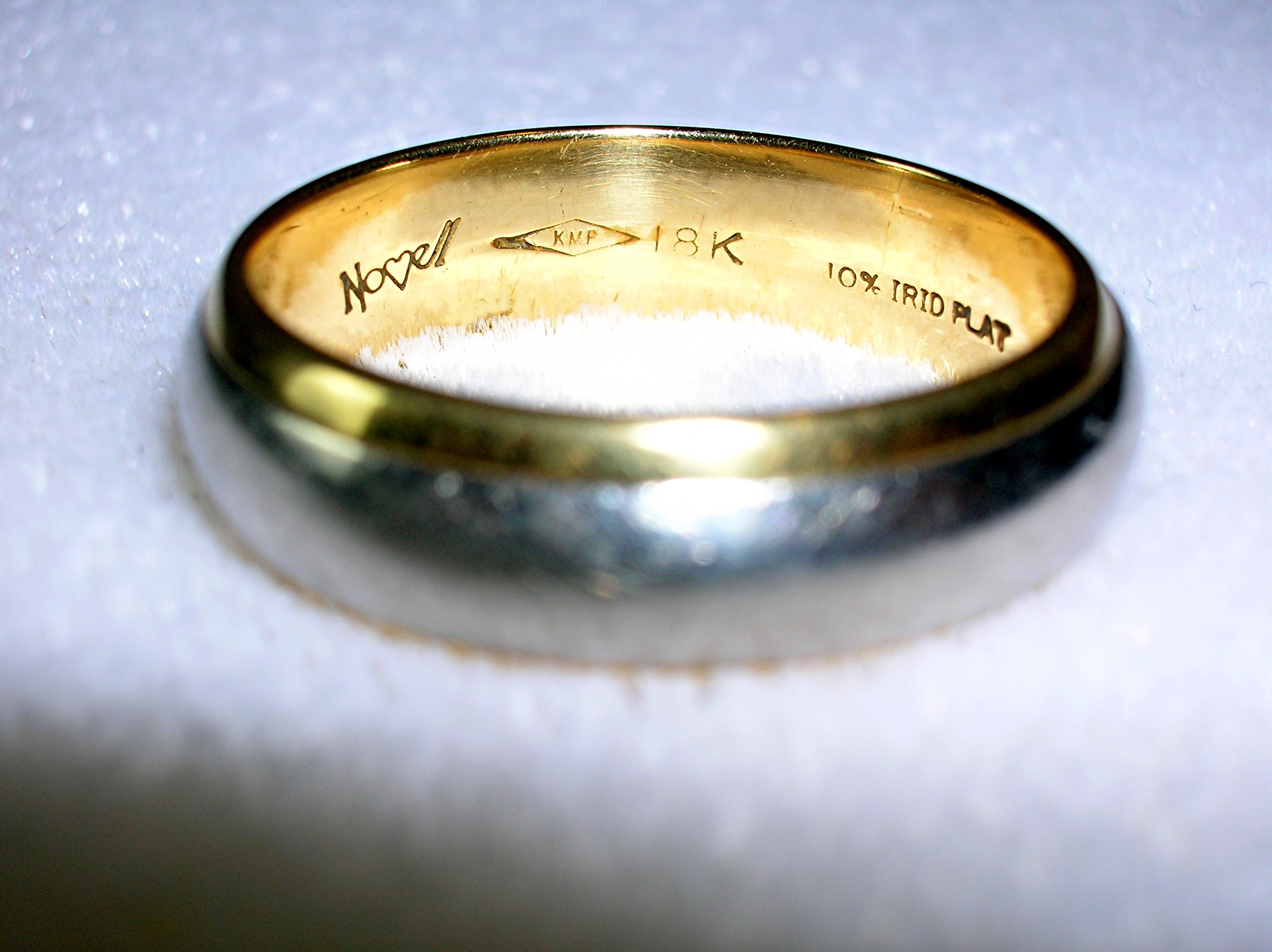Ring Platinum 18K Yellow Gold Wedding Band By Novell