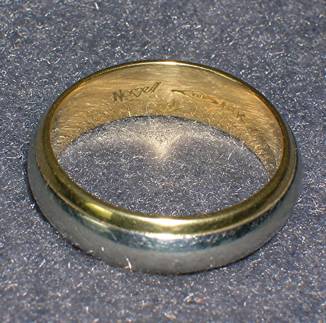 Ring Platinum 18K Yellow Gold Wedding Band By Novell