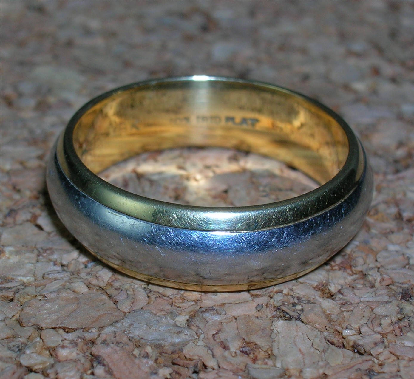 Ring Platinum 18K Yellow Gold Wedding Band By Novell