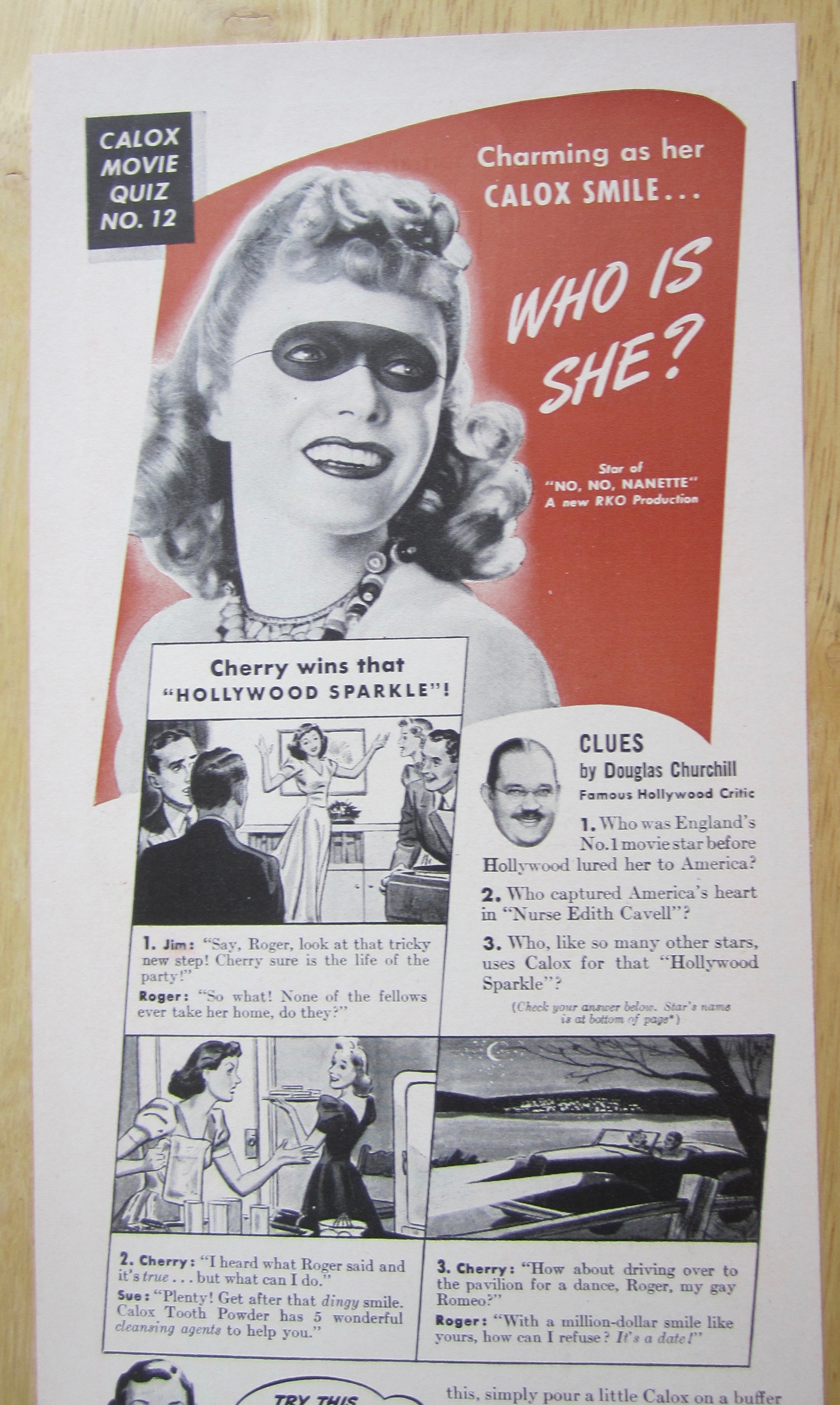 1940 Calox Tooth Powder with Anna Neagle