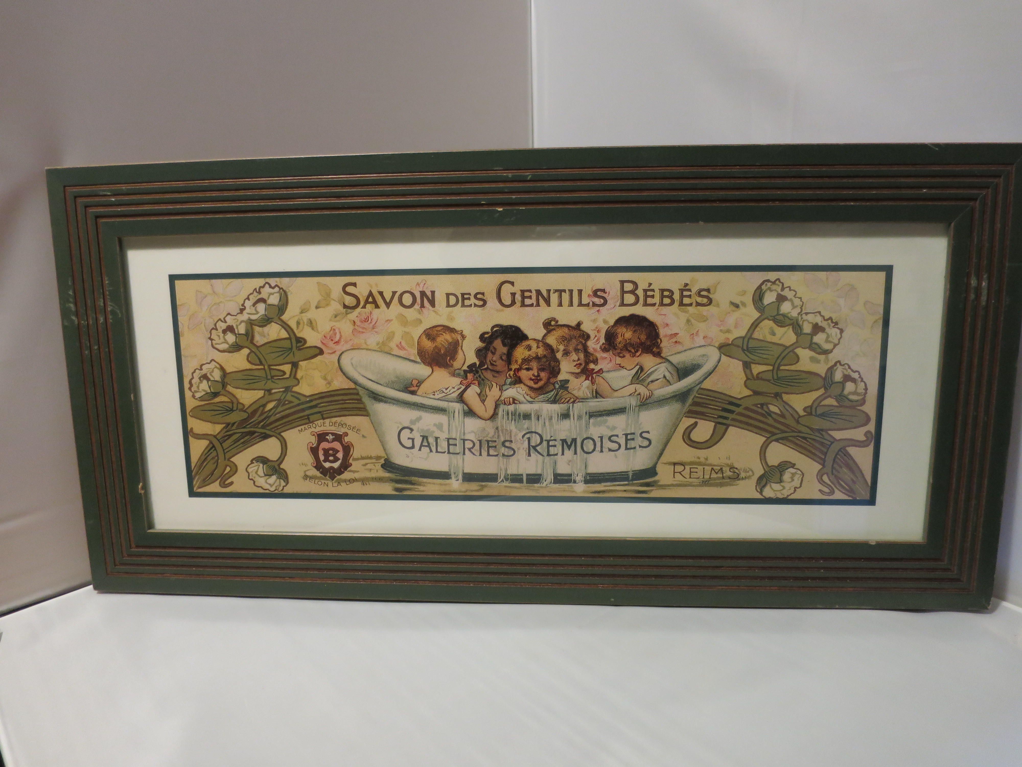 Savon Des Gentils Bebes print by Reims framed