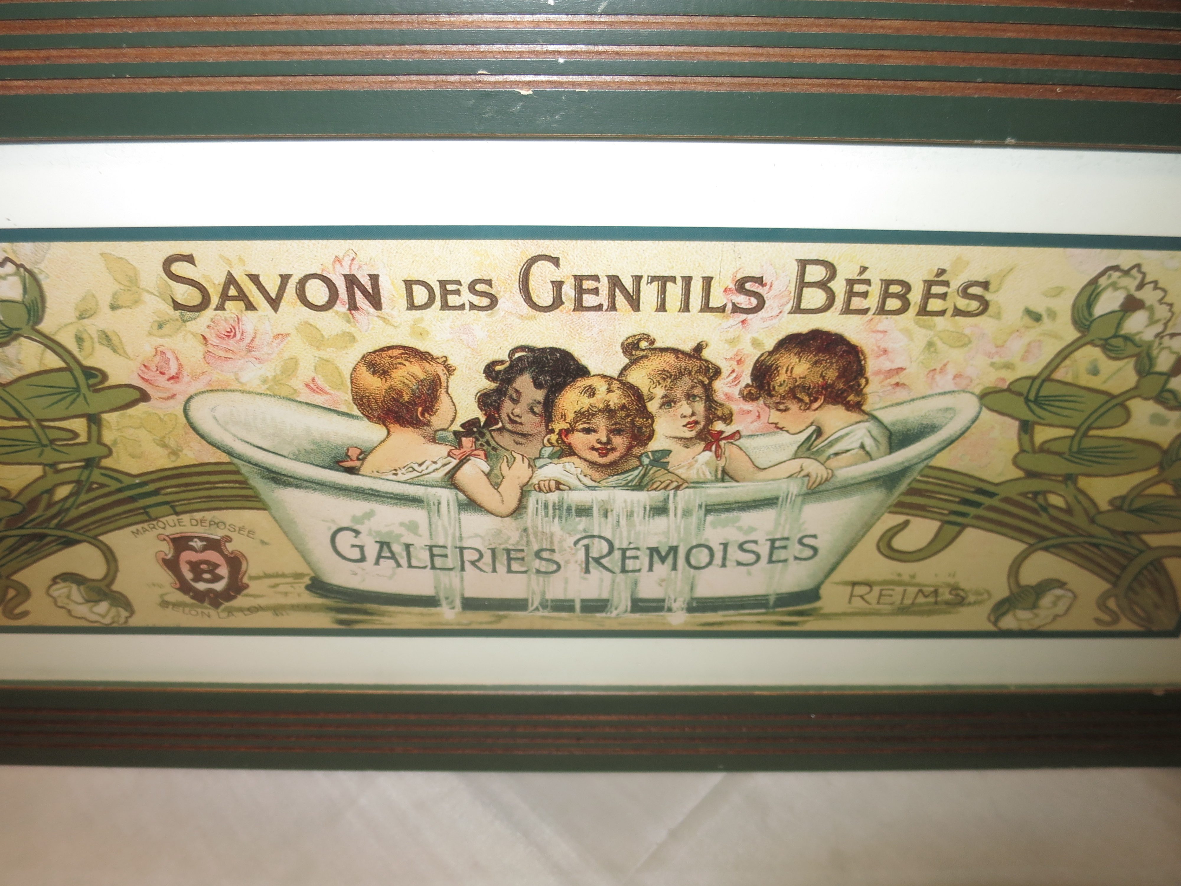Savon Des Gentils Bebes print by Reims framed