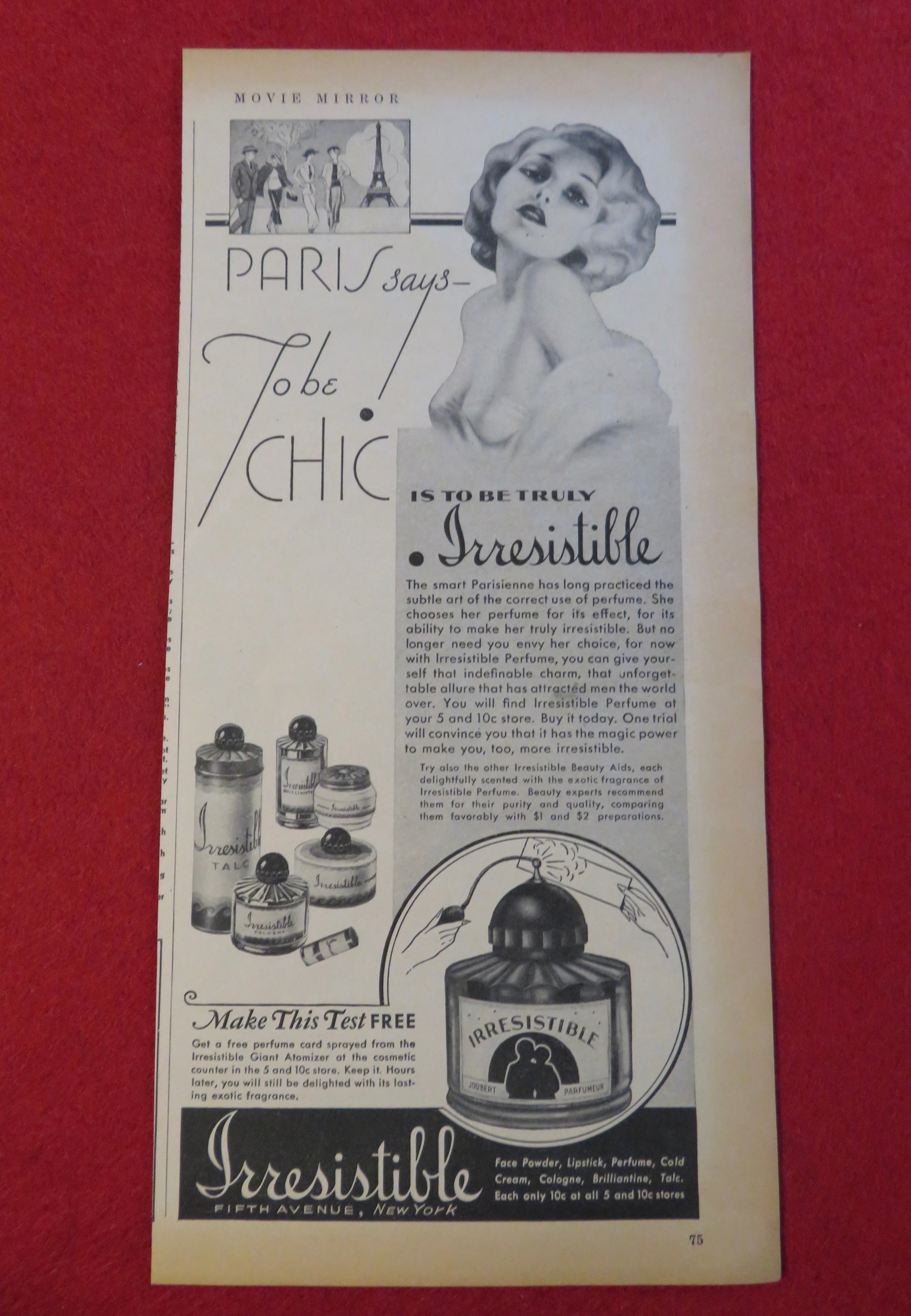 1934 Irresistible Perfume with Lovely Woman