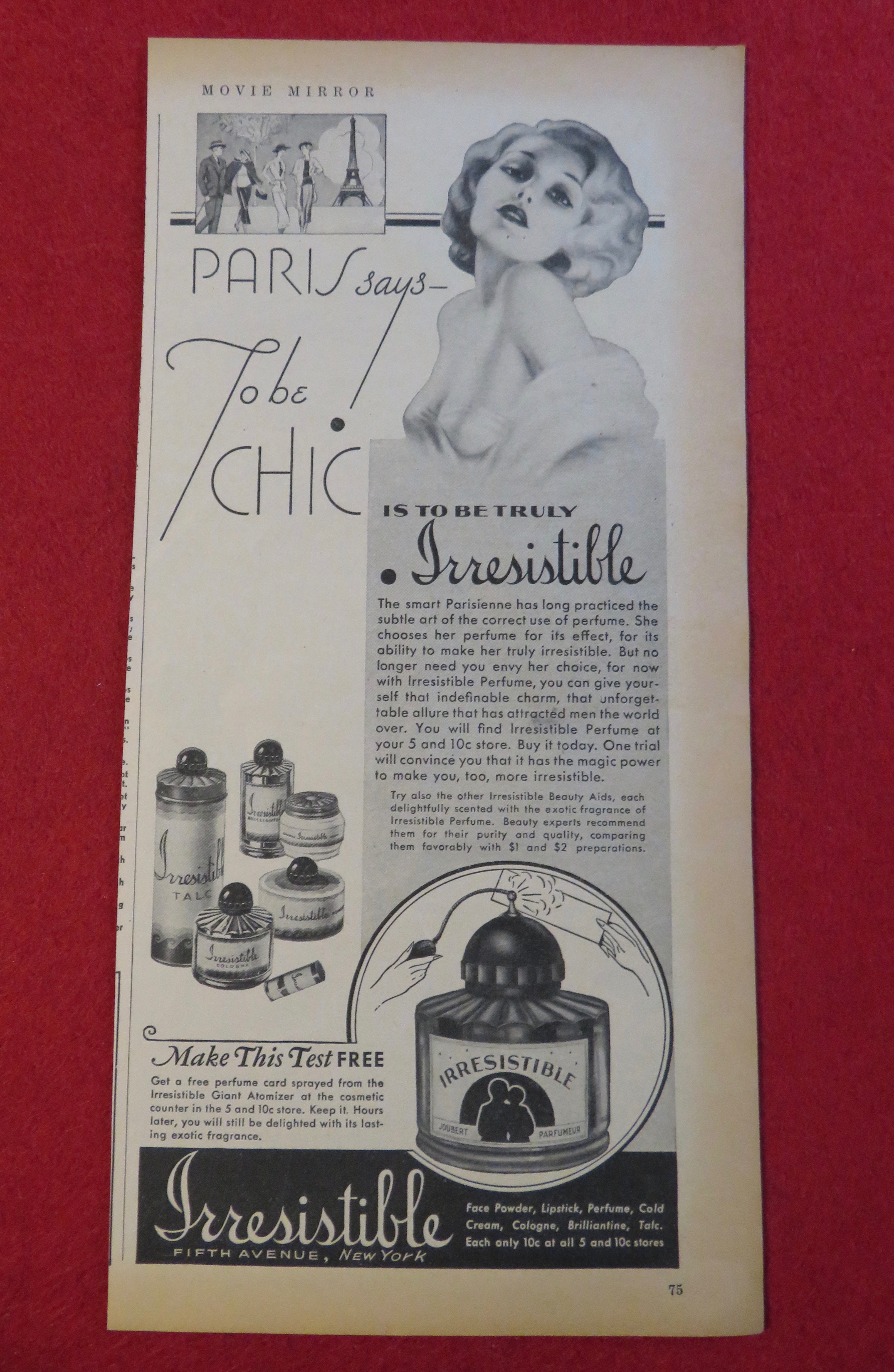 1934 Irresistible Perfume with Lovely Woman