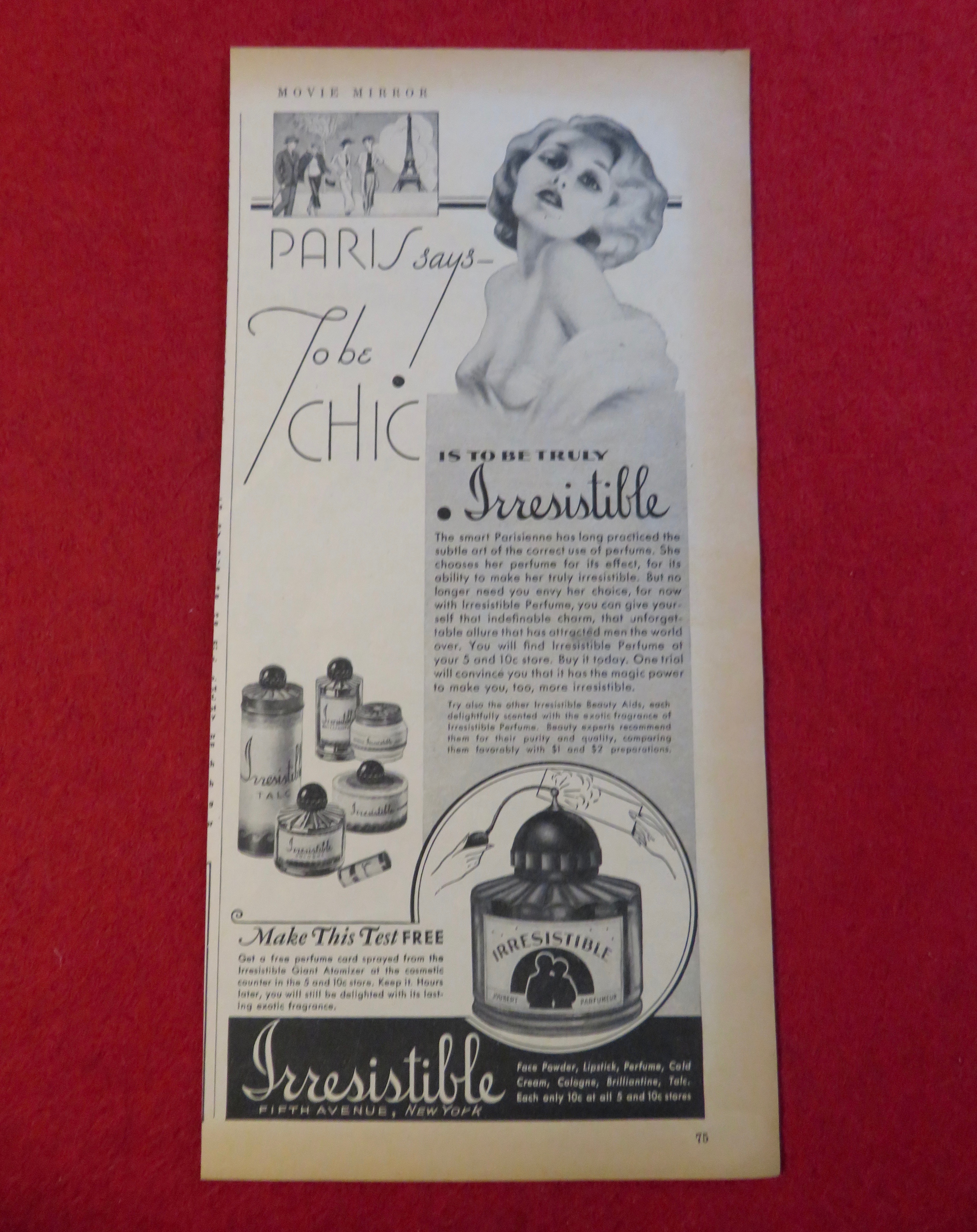 1934 Irresistible Perfume with Lovely Woman