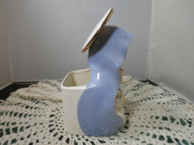 Virgin Mother Mary holding Infant Jesus Planter Vase Nancy Pew
