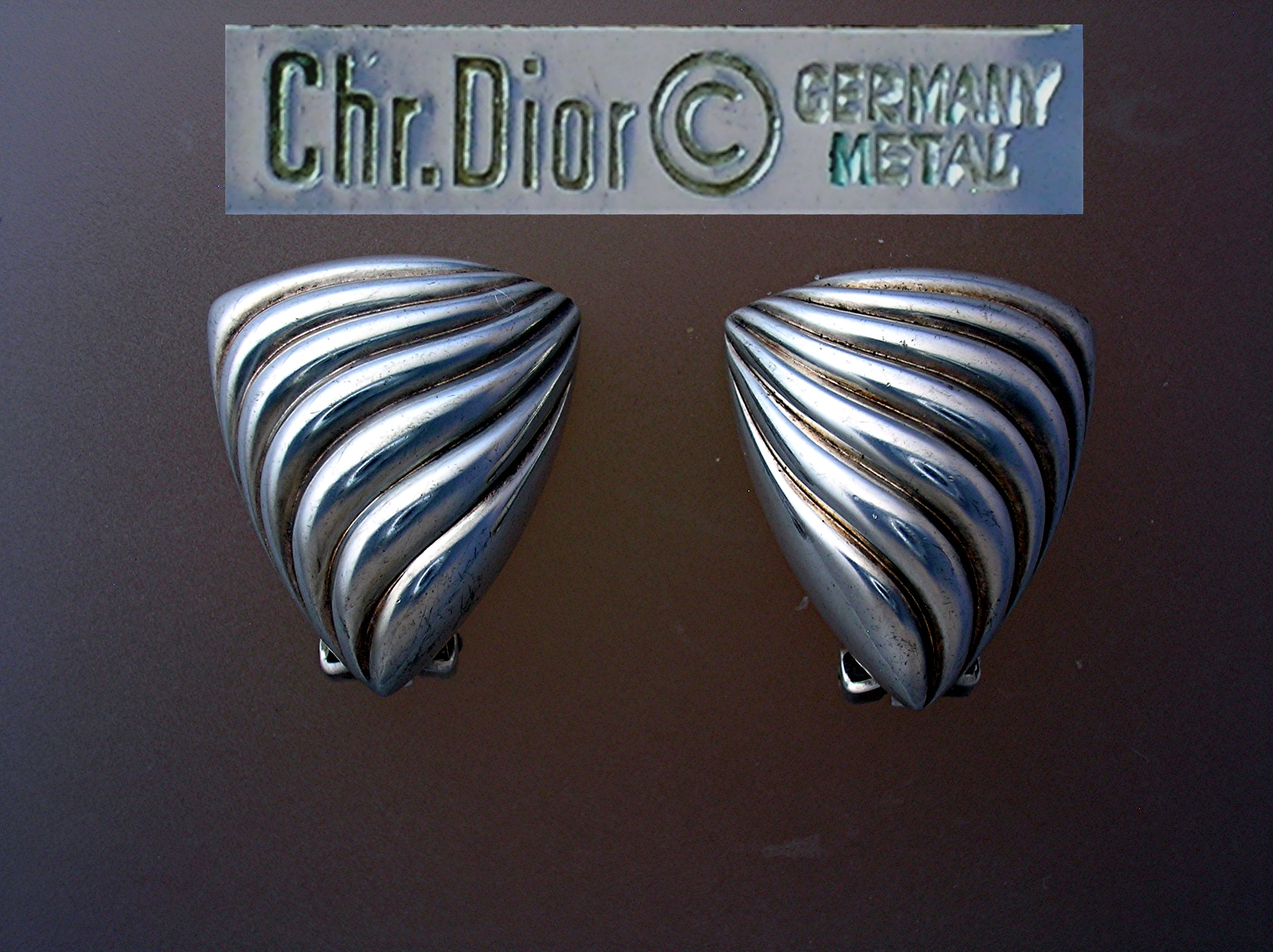 Christian Dior Sterling Silver Clip Earrings