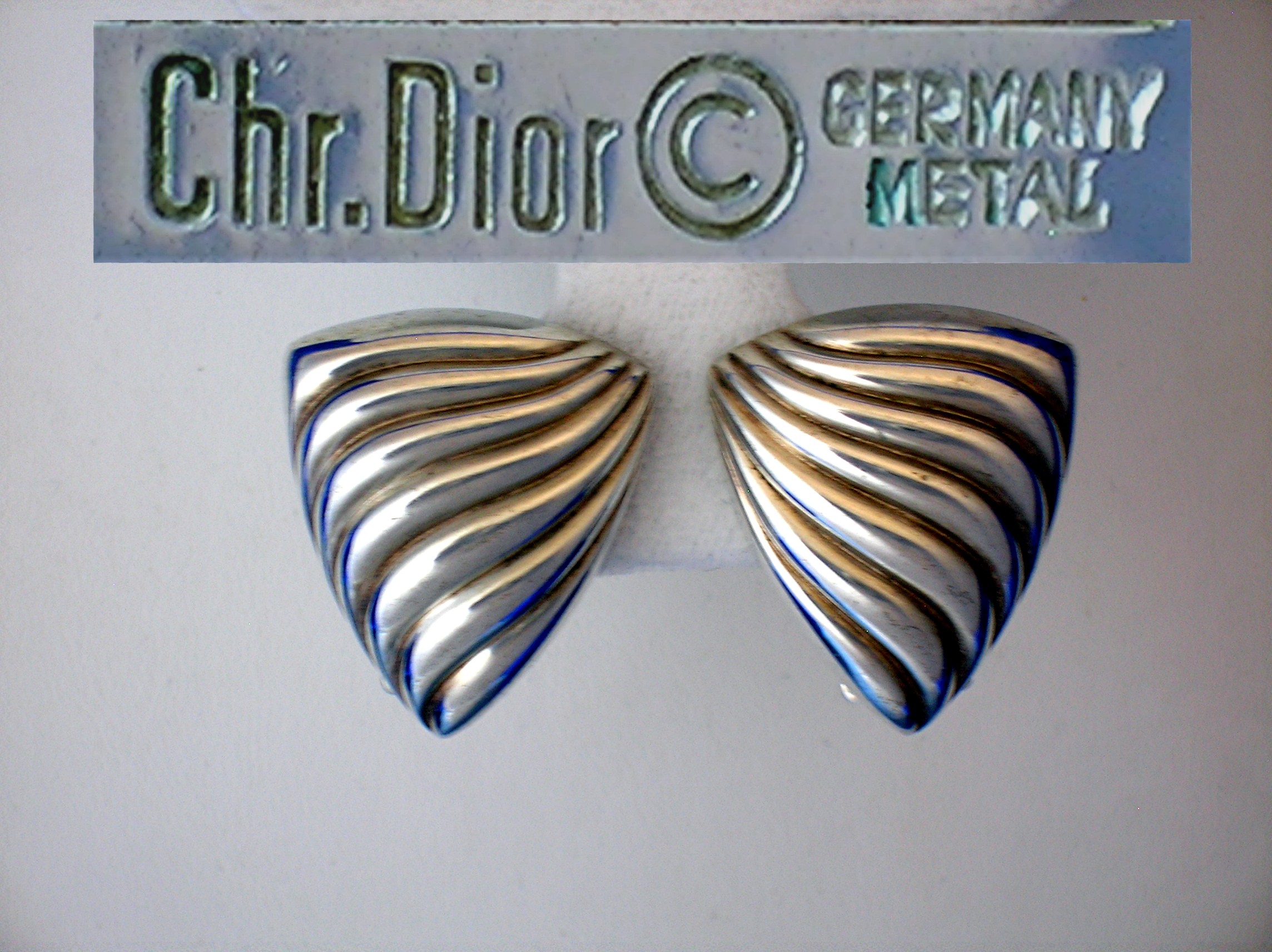 Christian Dior Sterling Silver Clip Earrings