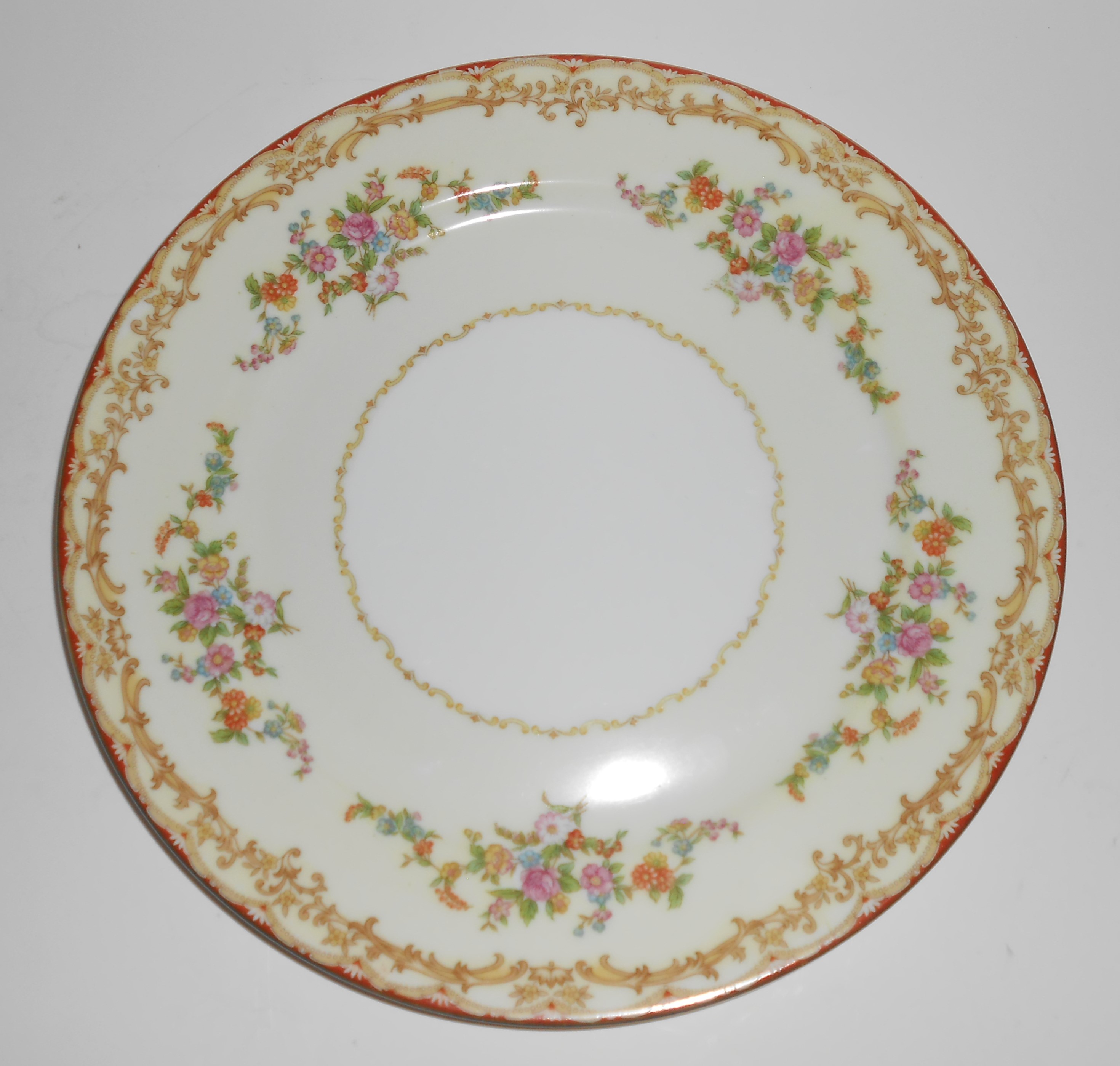 Noritake Porcelain China Floral w/Gold Trim Yellow Body
