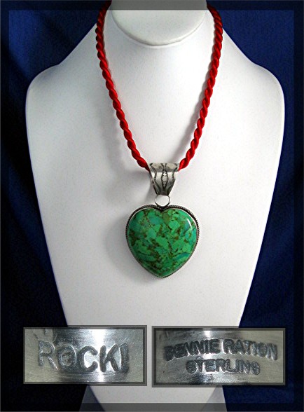 Rocki Gorman Mojave Turquoise Reversible Heart Pendant