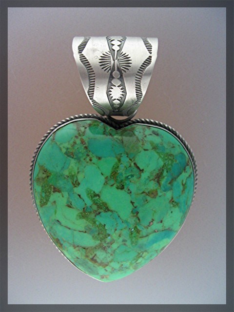 Rocki Gorman Mojave Turquoise Reversible Heart Pendant