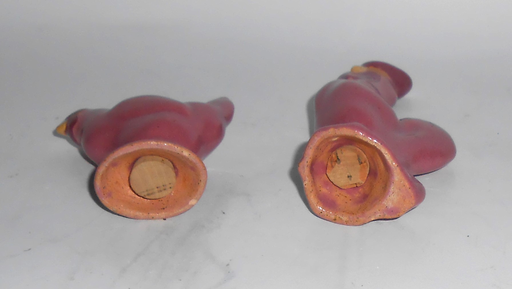 Rosemeade Pottery Dusty Rose Rooster & Chicken Salt/Pep