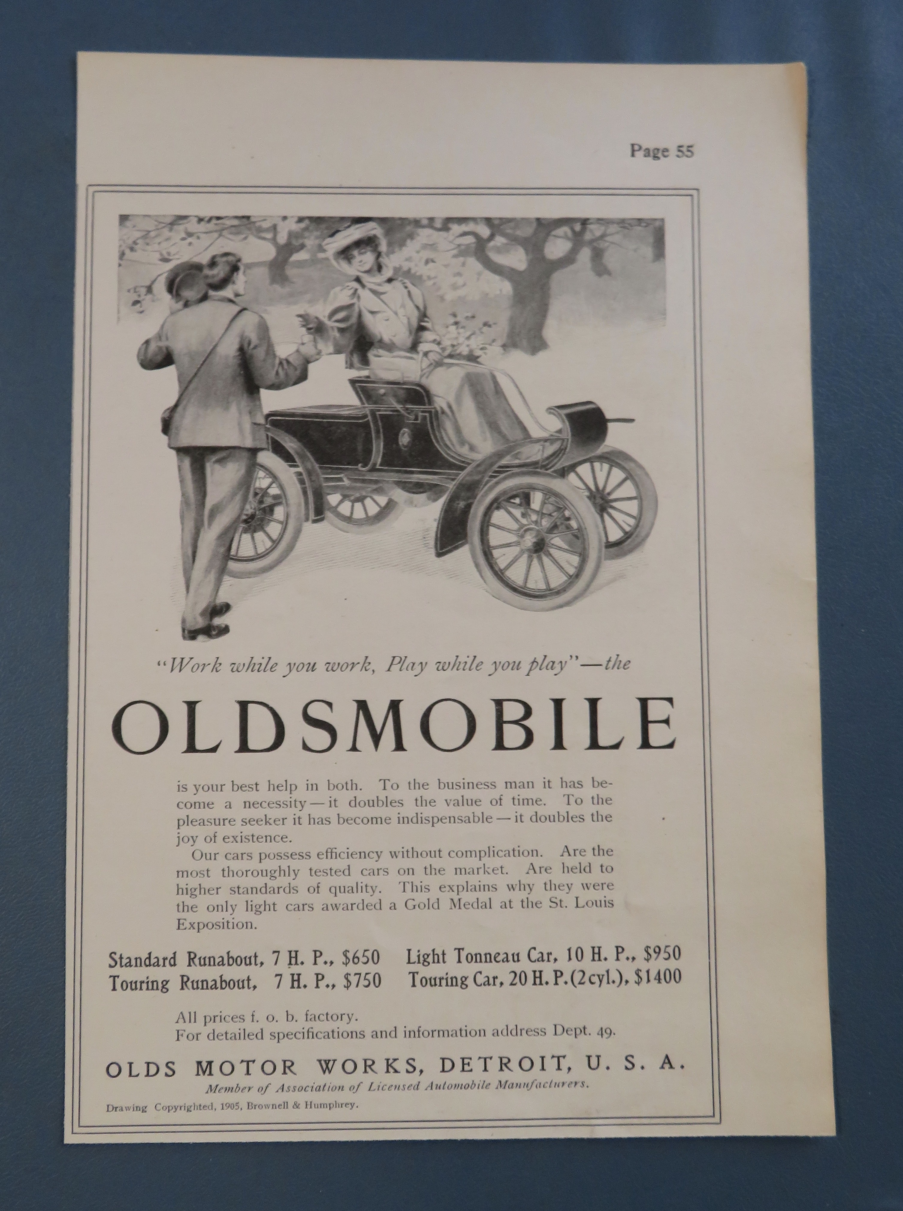 1905 Olds Motor Works with the Oldsmobile