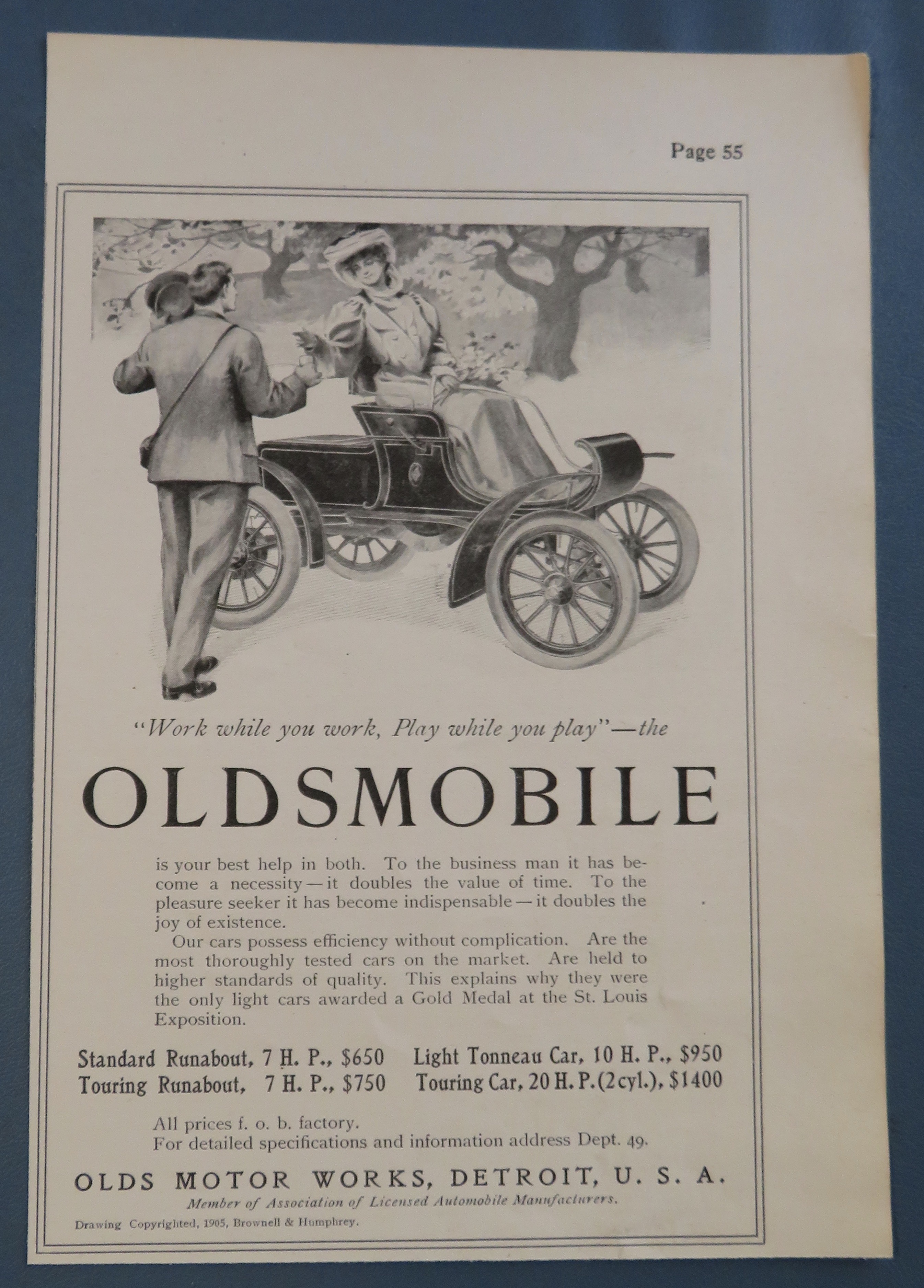 1905 Olds Motor Works with the Oldsmobile