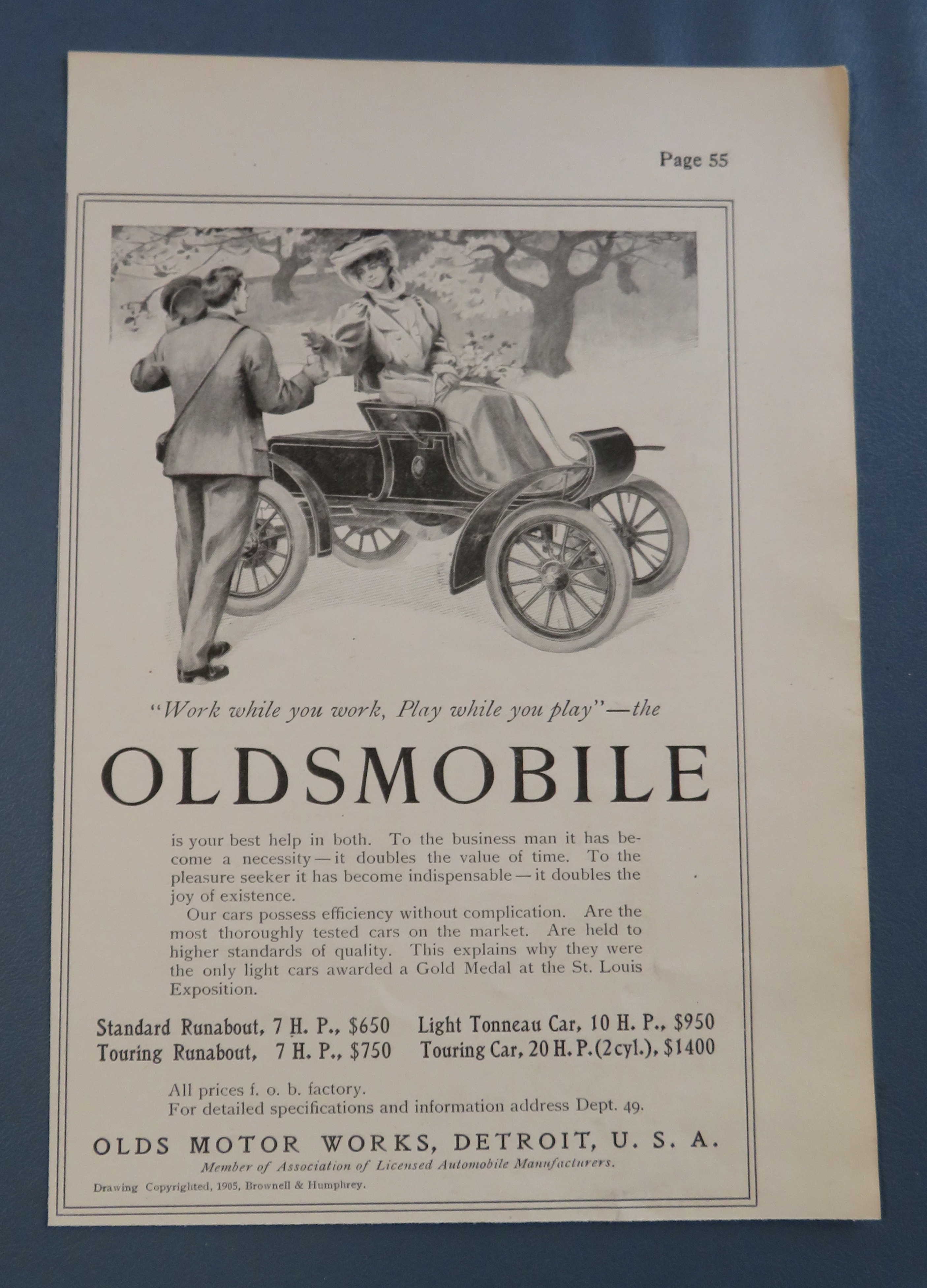 1905 Olds Motor Works with the Oldsmobile