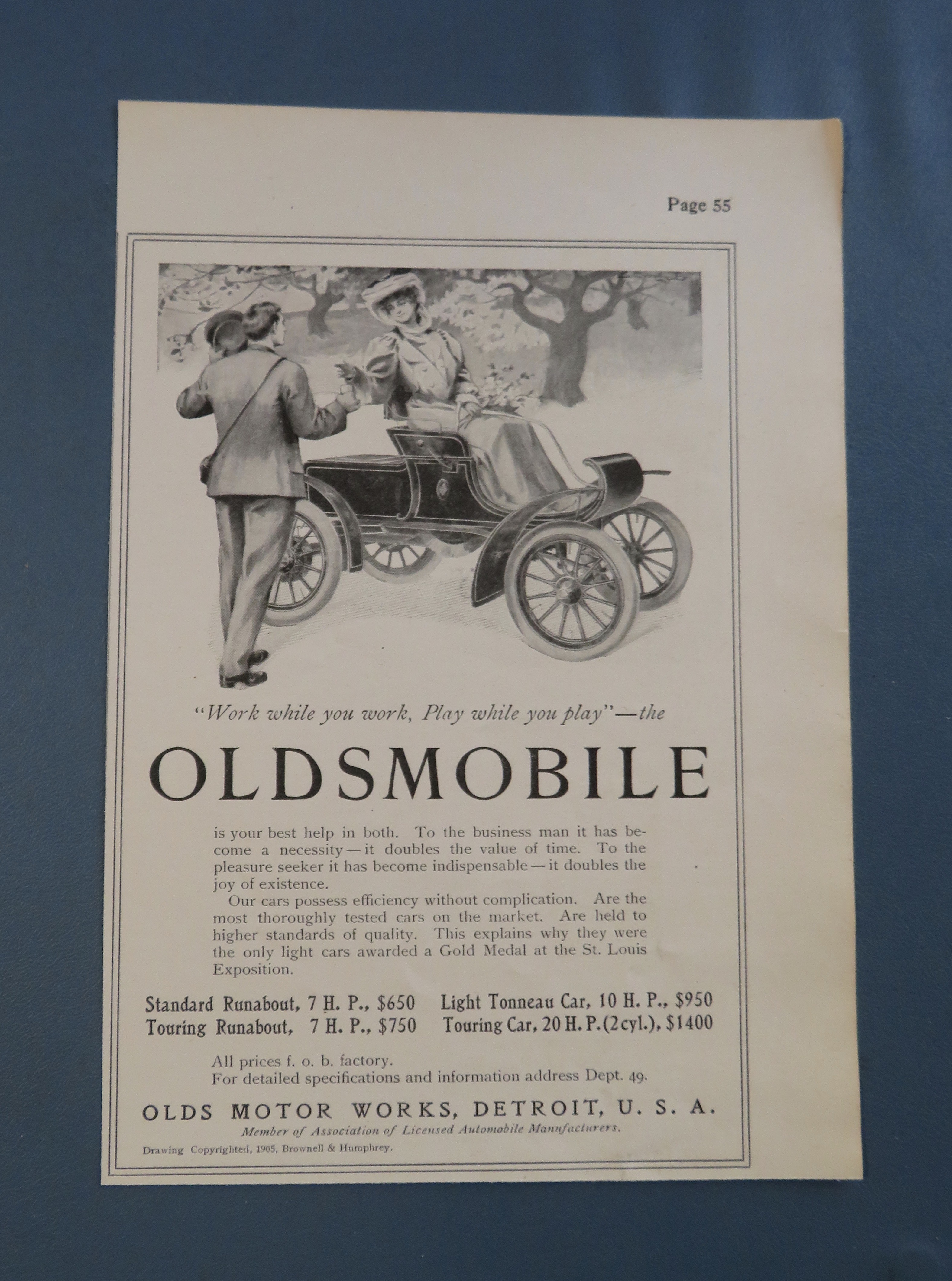 1905 Olds Motor Works with the Oldsmobile