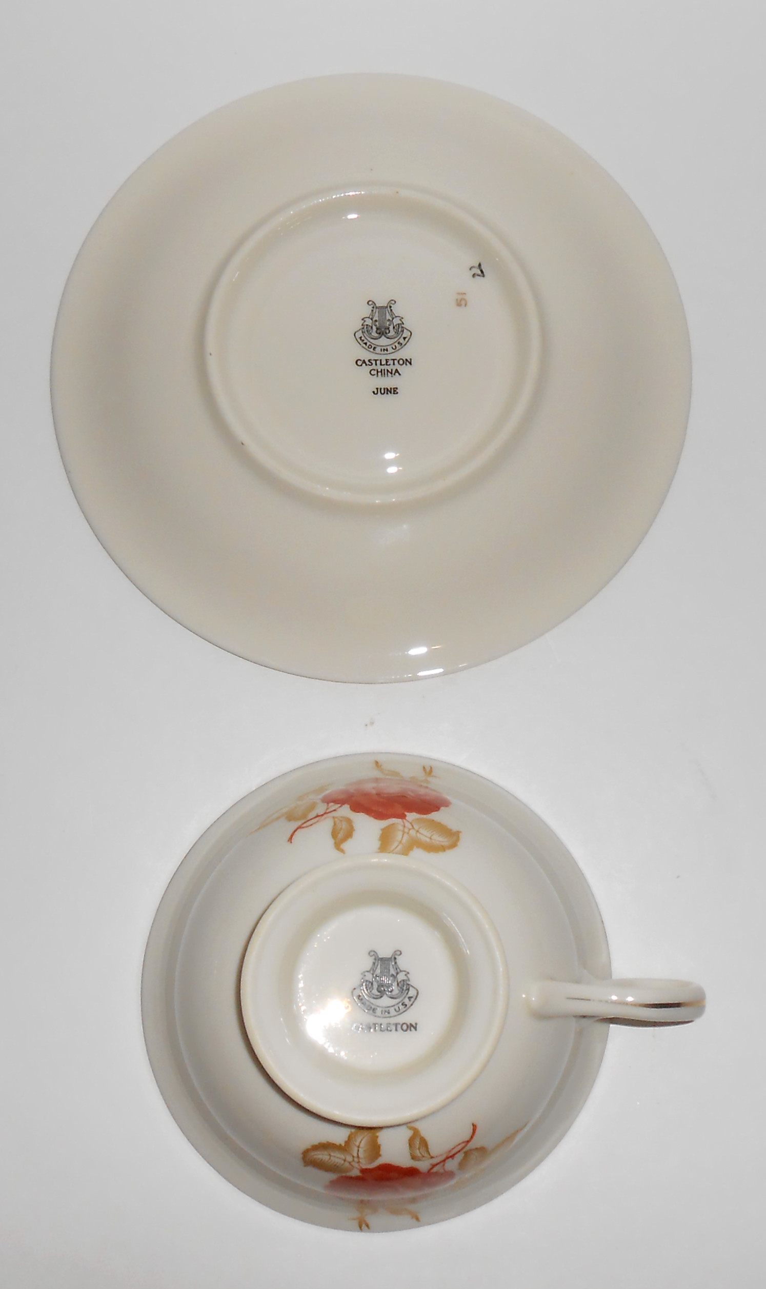 Castleton China June Cup/Saucer Set