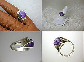 Ring Sterling Silver Faux Alexandrite Mexico Eagle Mar