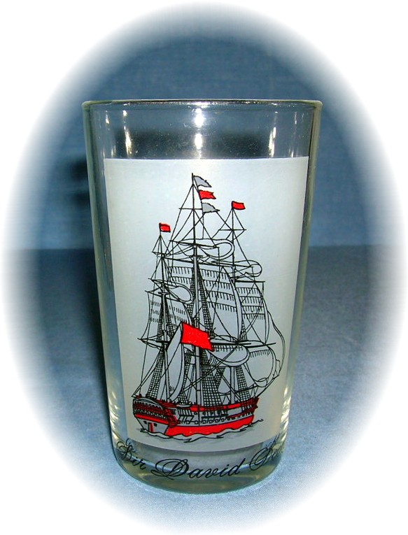 Pair Vintage Ship Decor Glasses