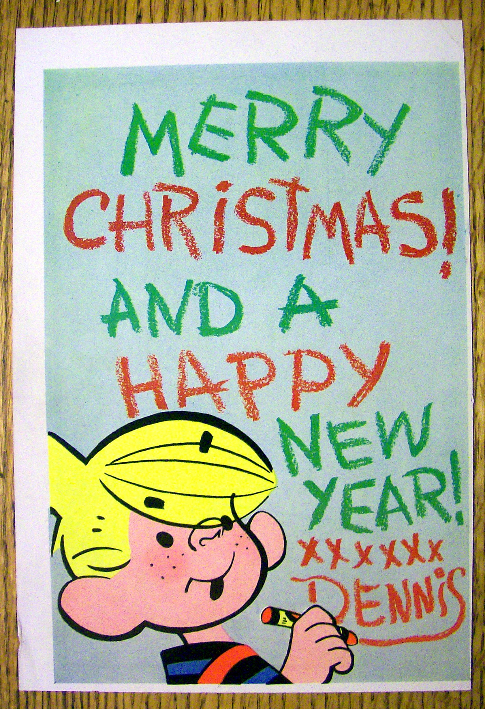 Dennis The Menace Comic Page 1961 Christmas Greeting