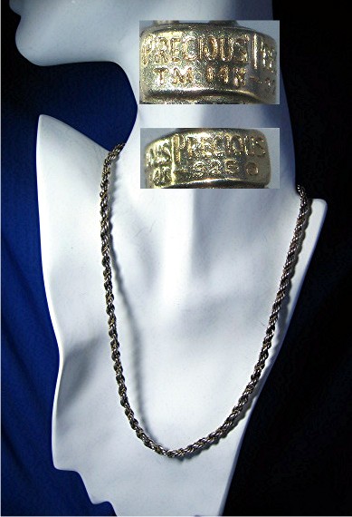 Necklace 14K Gold Sterling Silver Rope Chain Designer