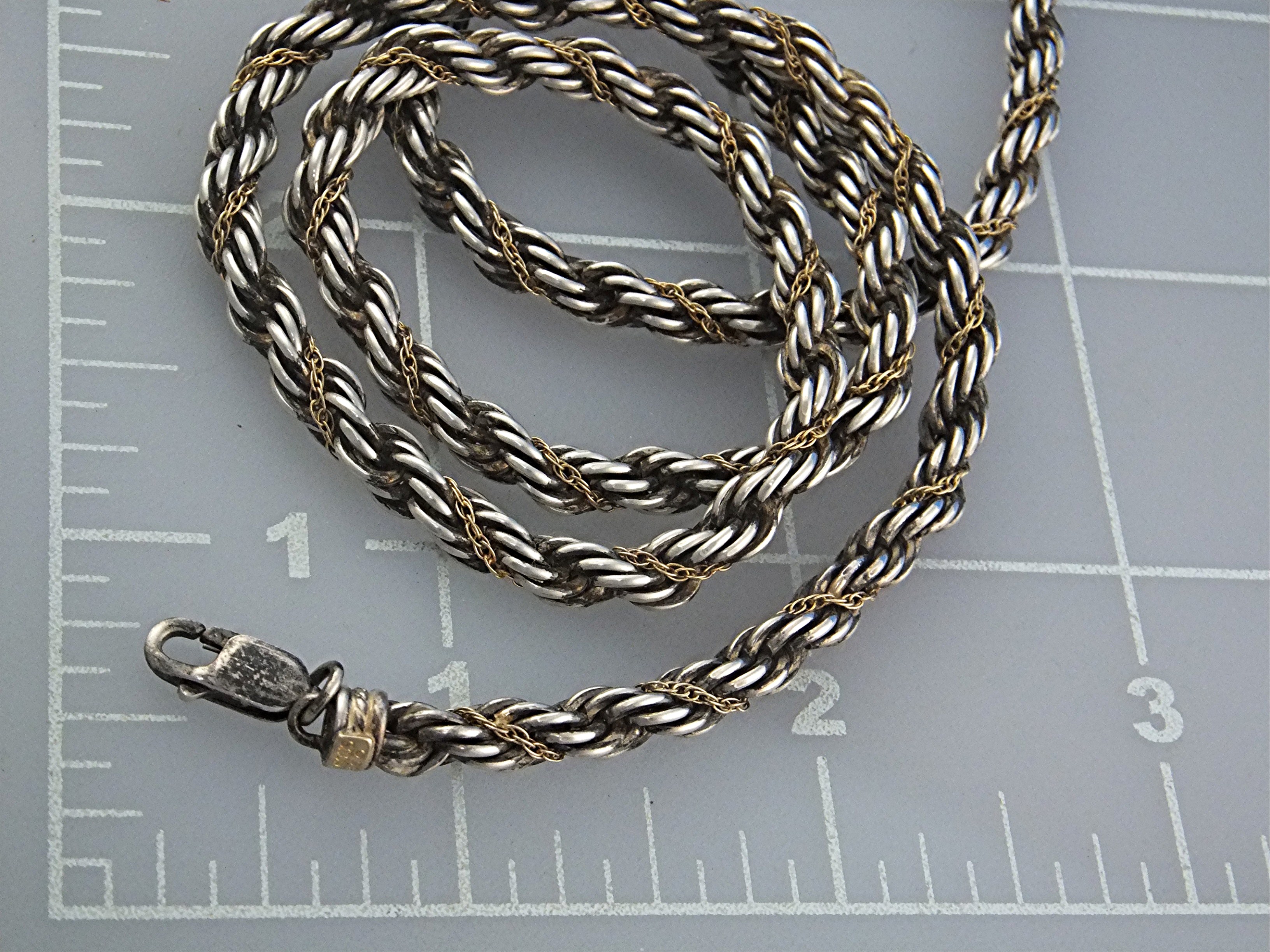 Necklace 14K Gold Sterling Silver Rope Chain Designer