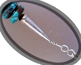 Necklace Kingman Turquoise Sterling Silver Hook Clasp .
