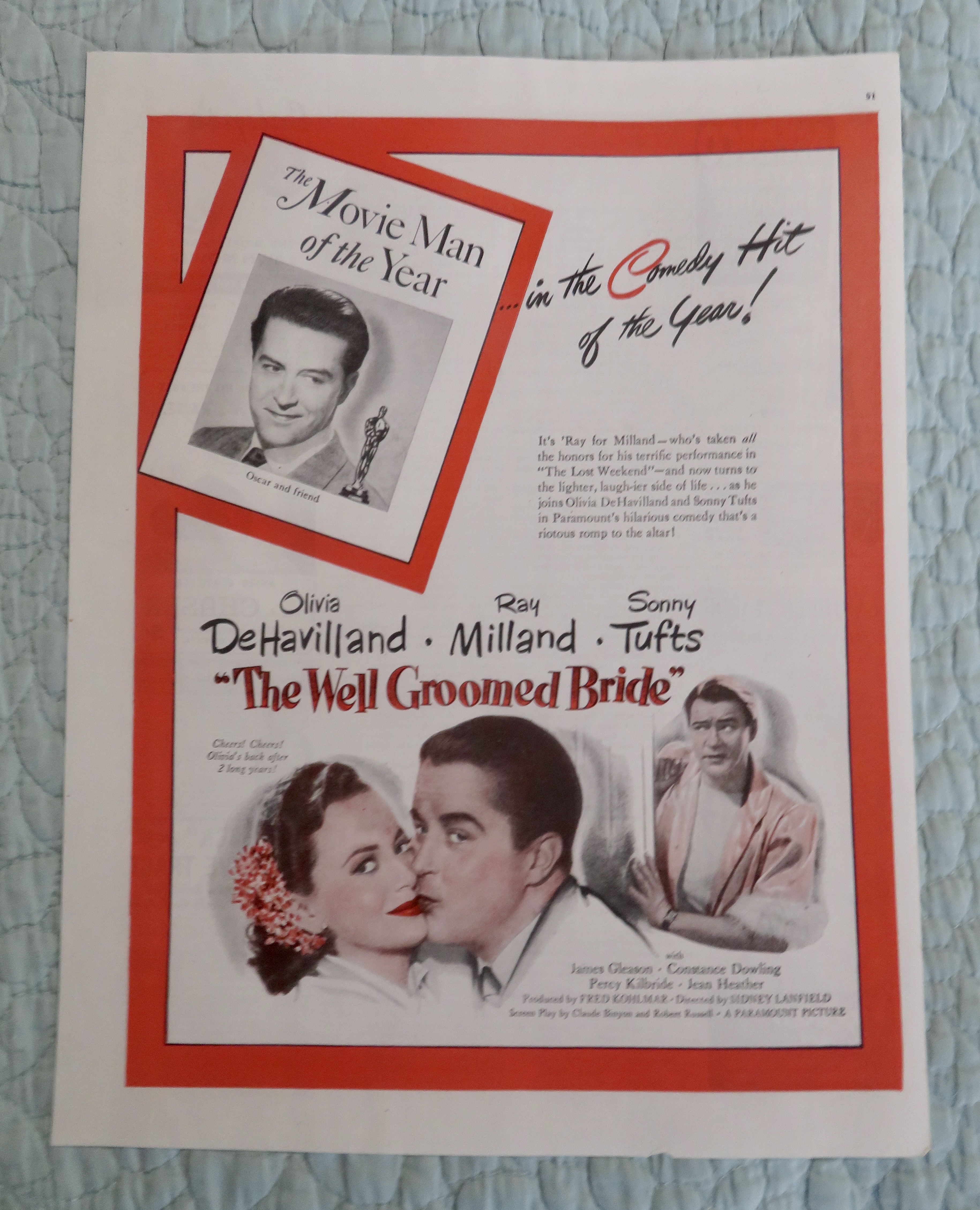 1946 The Well Groomed Bride with DeHavilland & Milland