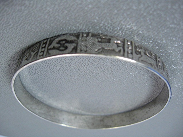 BraceletTaxco Mexico Sterling Silver ZODIAC Bangle