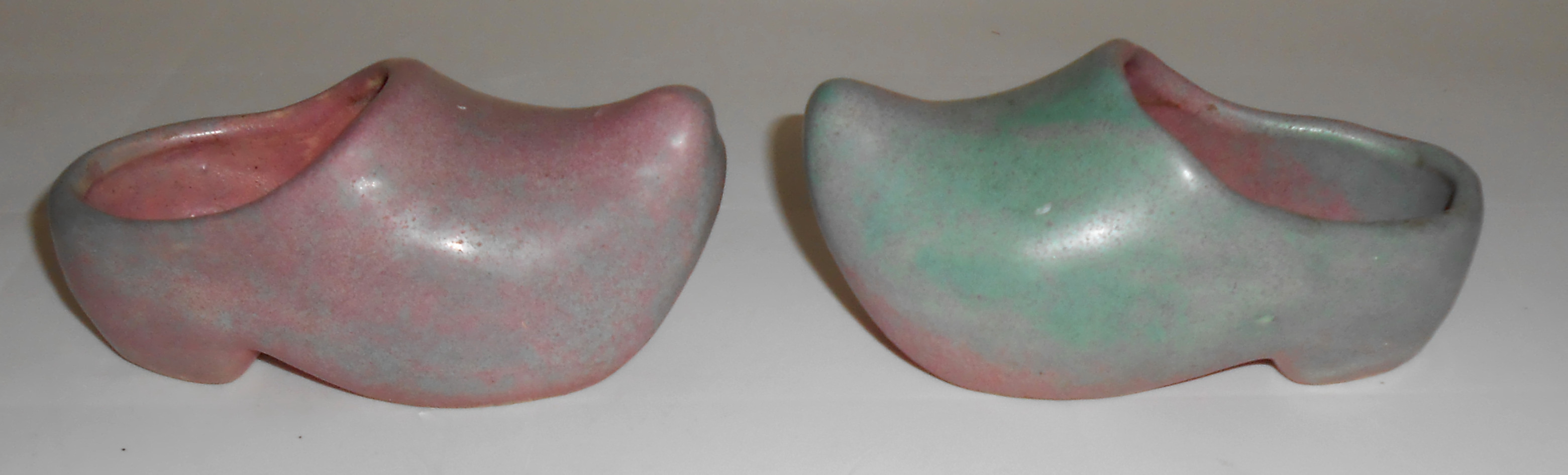 Niloak Pottery Pair Ozark Dawn Dutch Shoe Planters!
