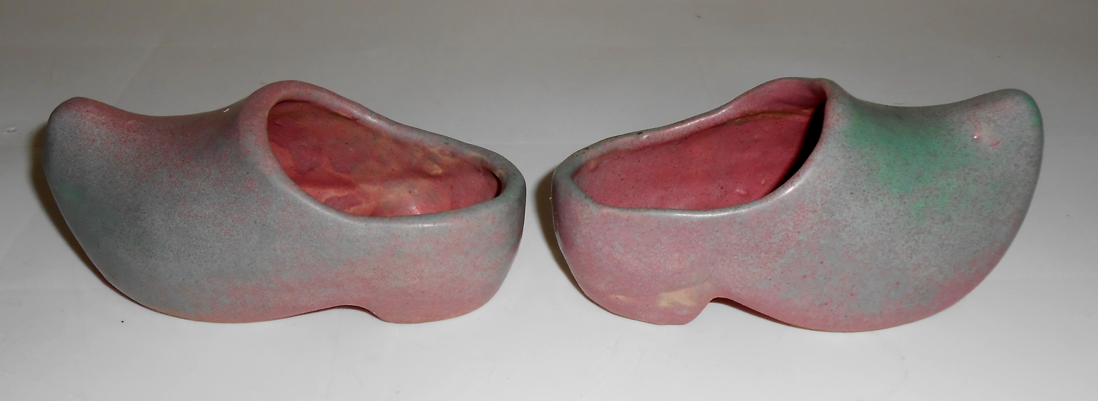 Niloak Pottery Pair Ozark Dawn Dutch Shoe Planters!