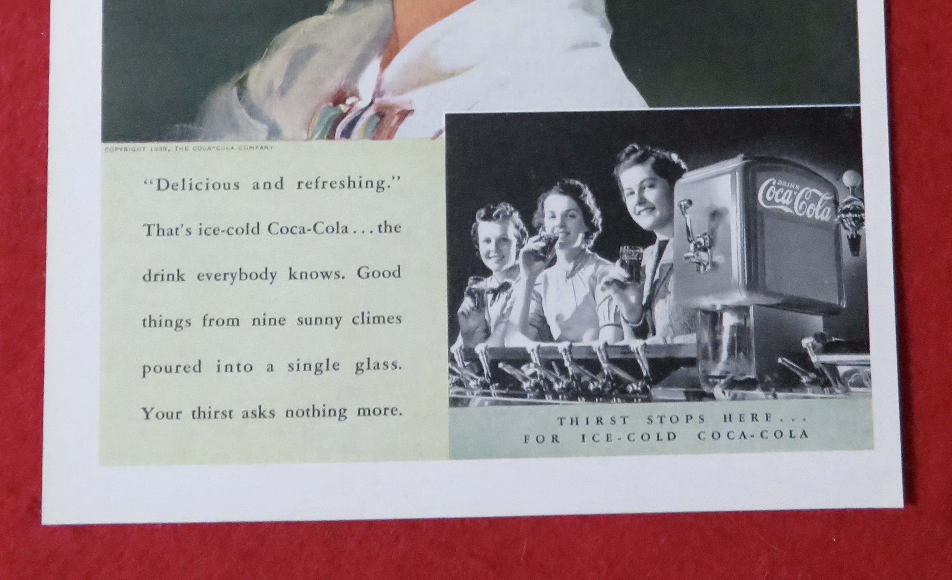 1939 Coca Cola (Coke) with Woman Drinking Coca Cola