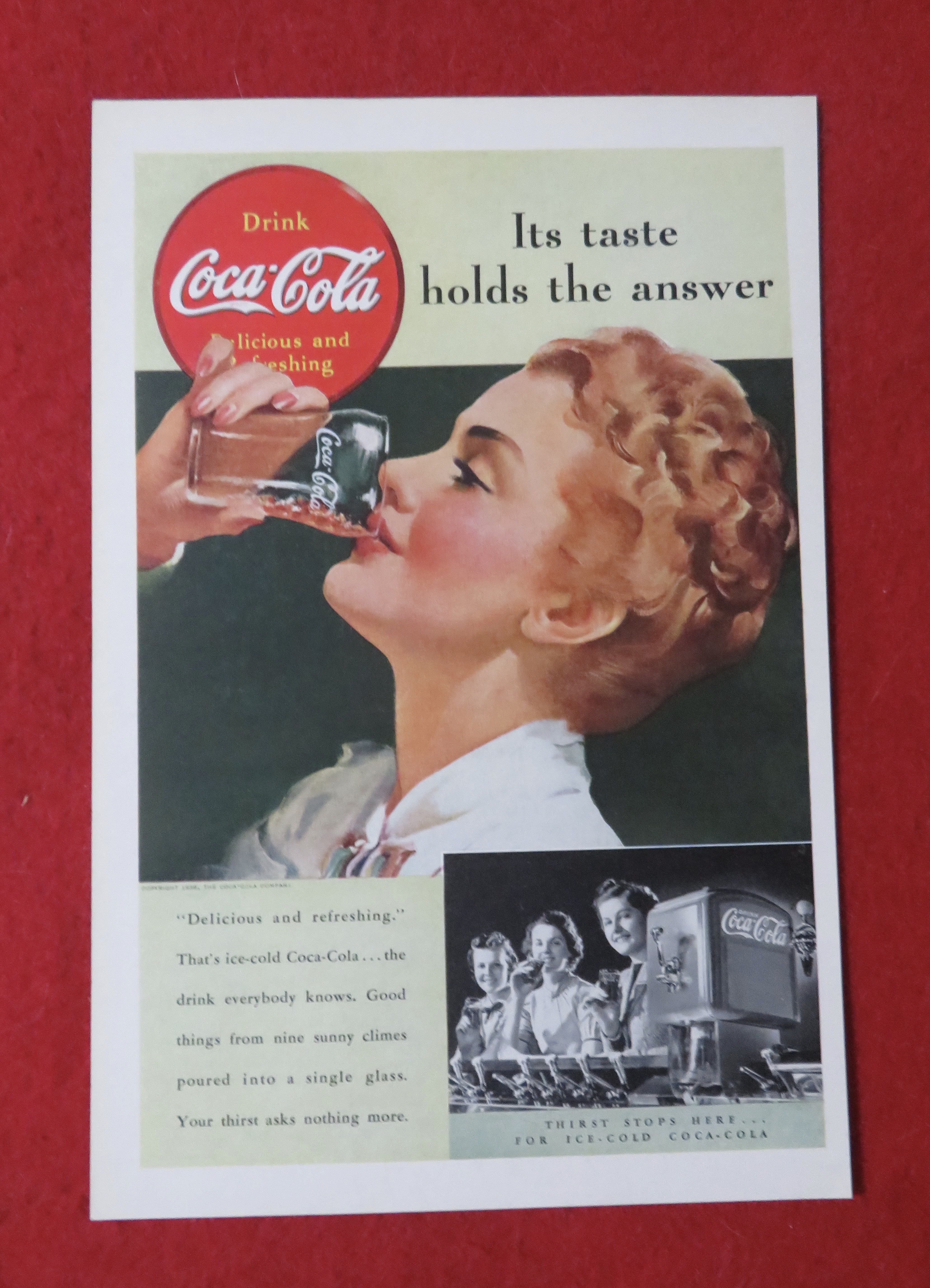 1939 Coca Cola (Coke) with Woman Drinking Coca Cola