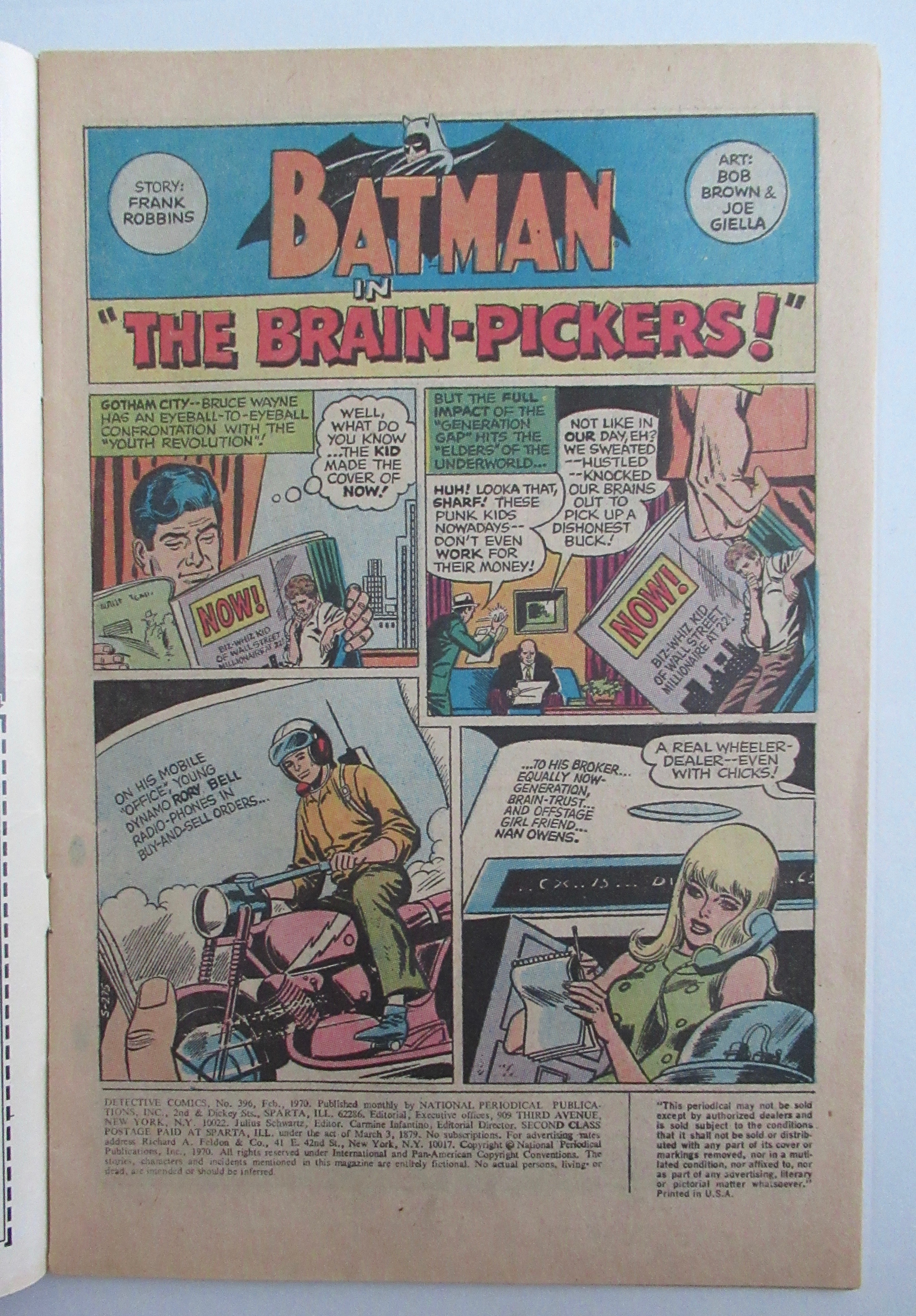 Batman & Batgirl Comic February 1970 Brain Pickers