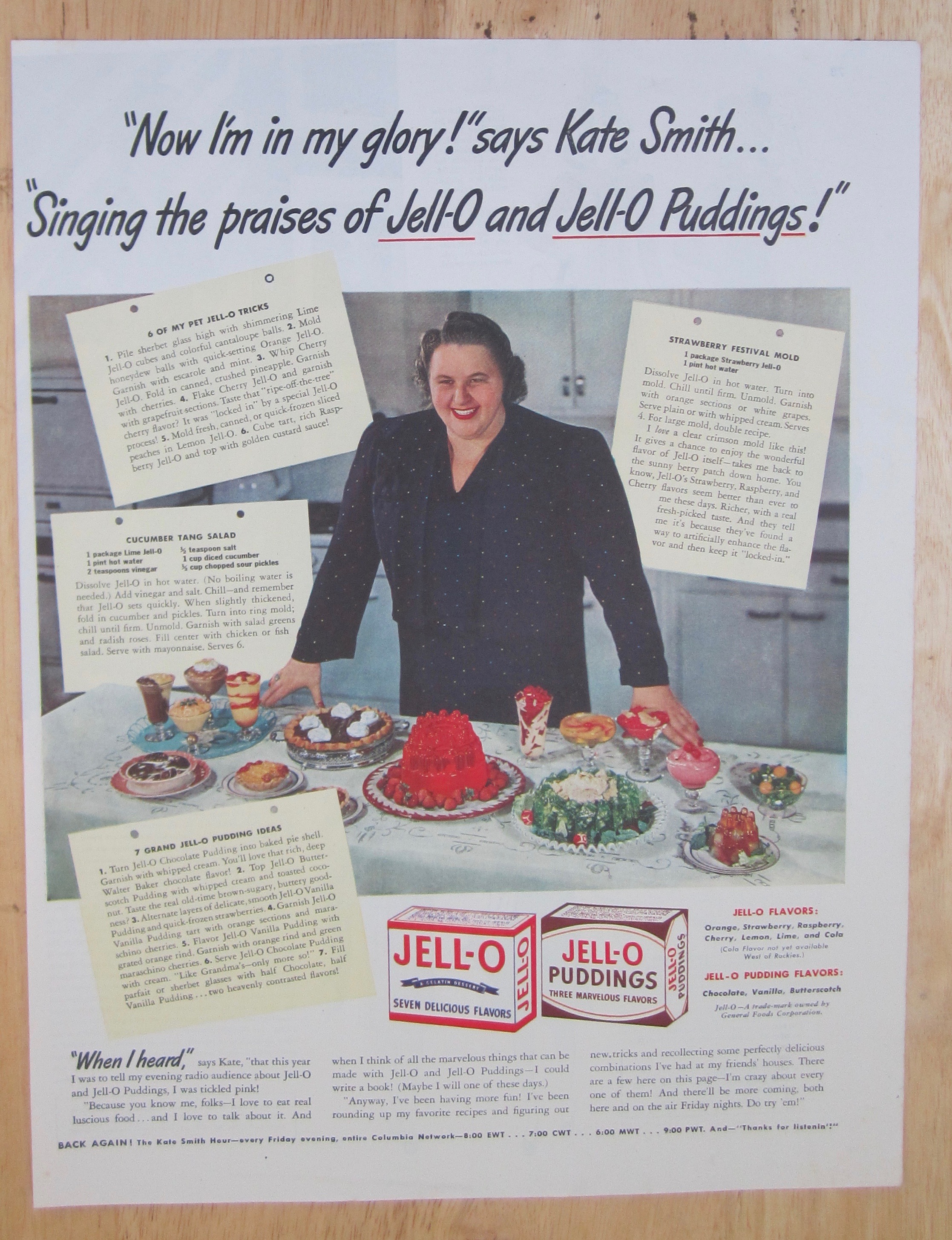 1942 Jell-O & Jell-O Pudding with Kate Smith