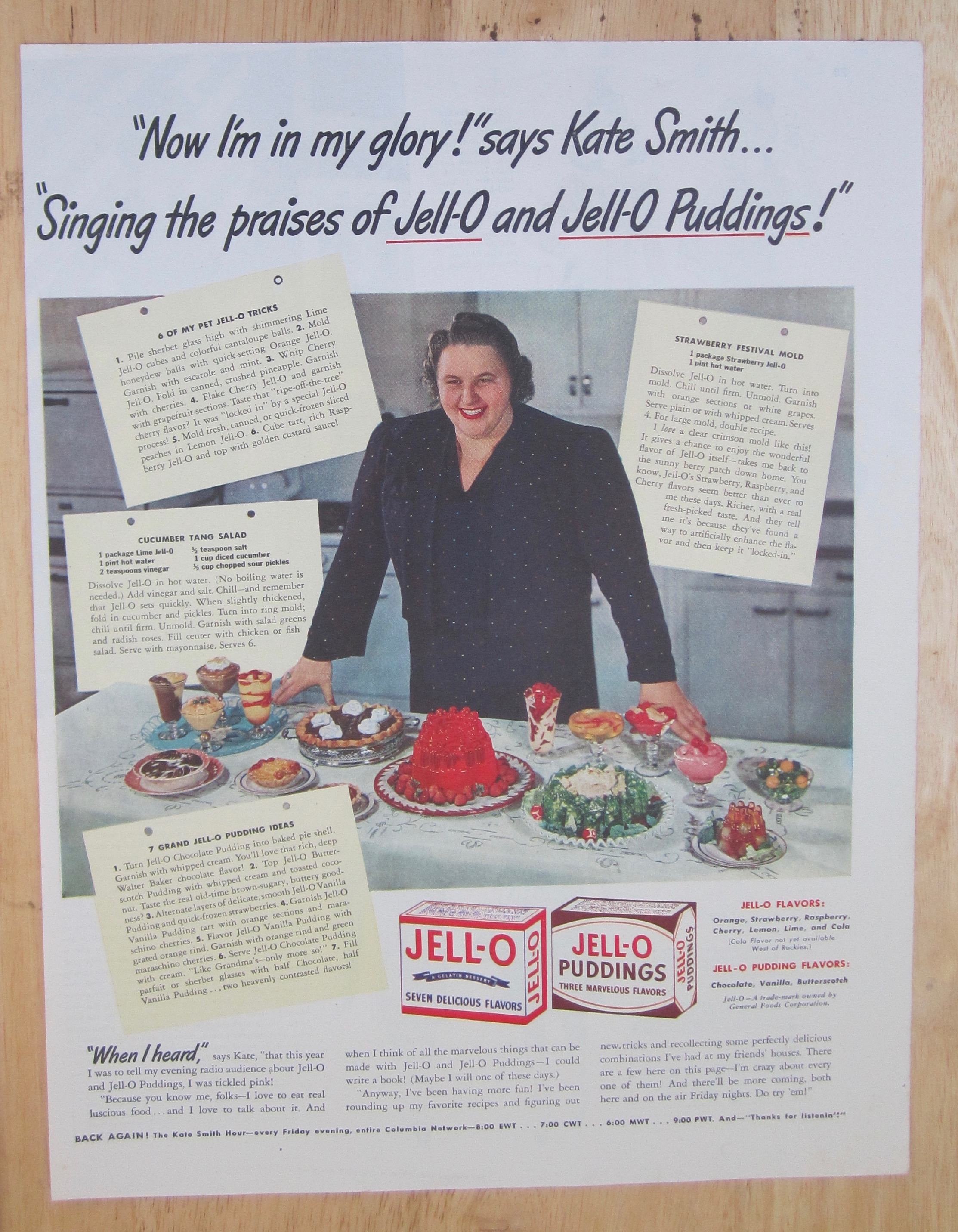 1942 Jell-O & Jell-O Pudding with Kate Smith
