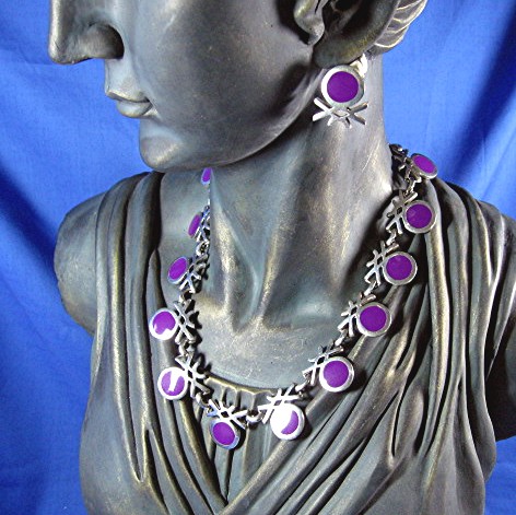 Sterling Silver 950 TS-105 Mexico Necklace and Earrings