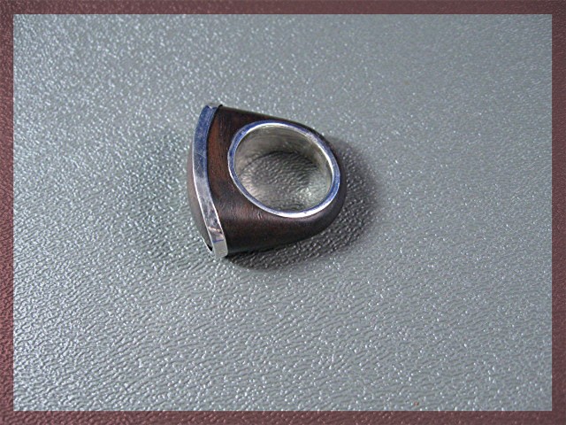 Sterling Silver and Wood Unsigned Designer Ring