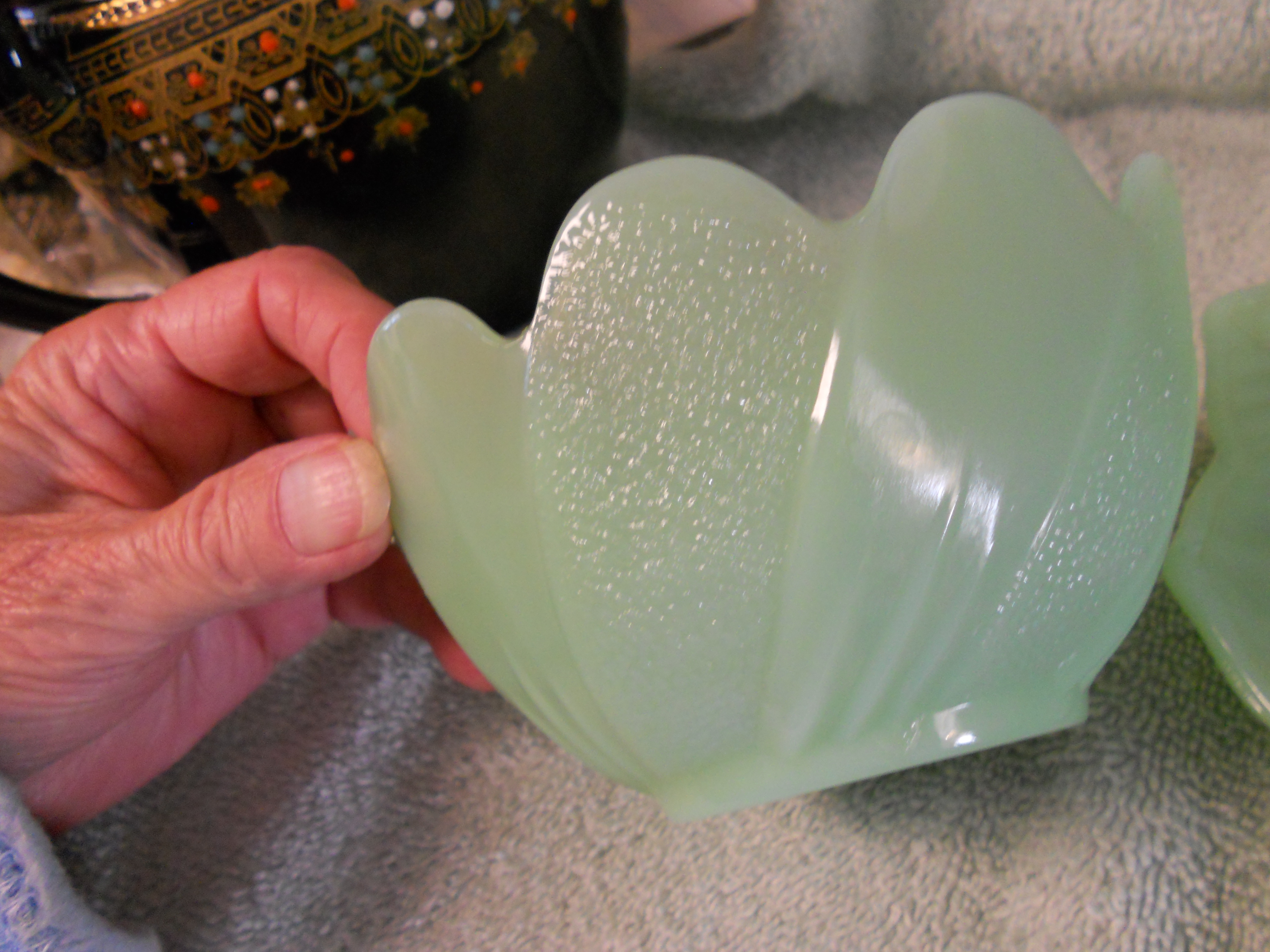 Fire King Jadite Lotus Plate and Bowl