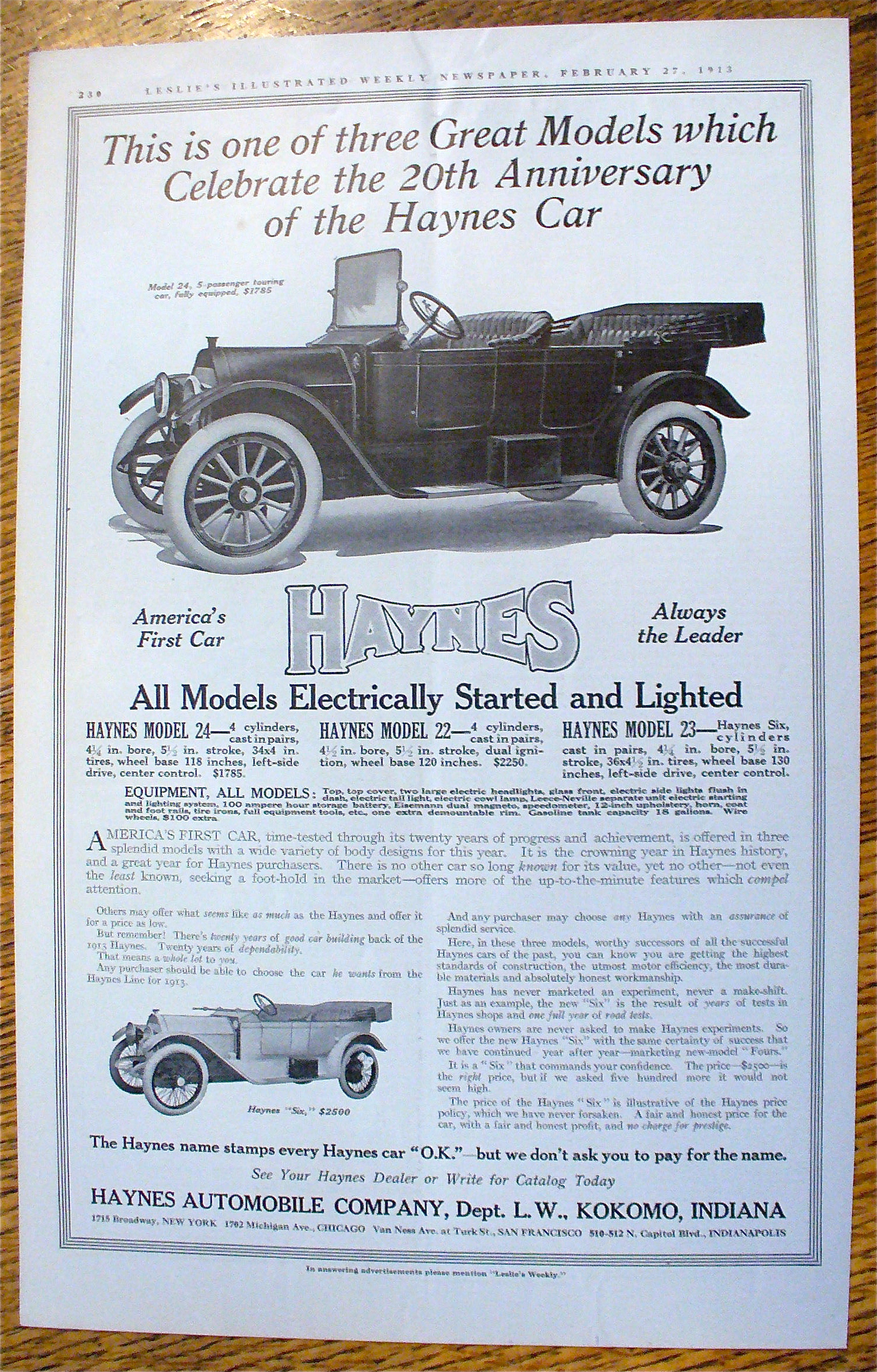 1913 Haynes Automobile Co. with America's First Car