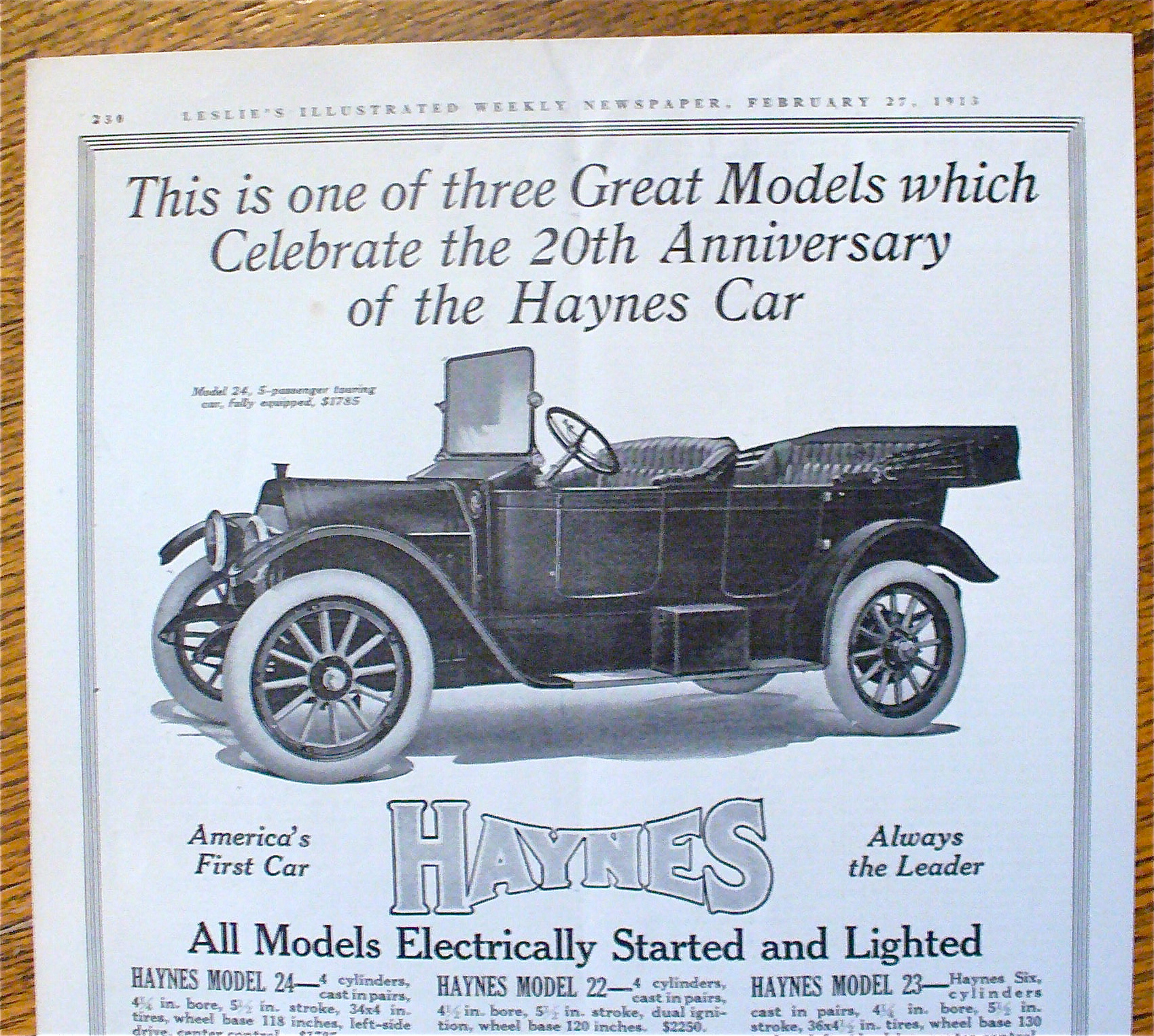 1913 Haynes Automobile Co. with America's First Car