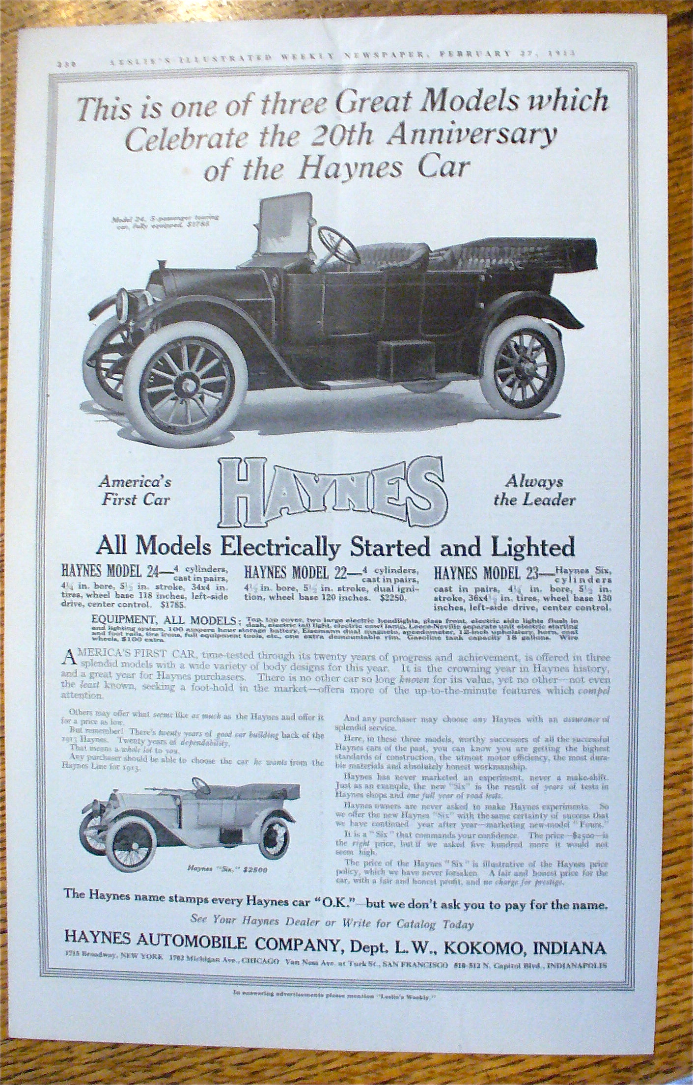 1913 Haynes Automobile Co. with America's First Car