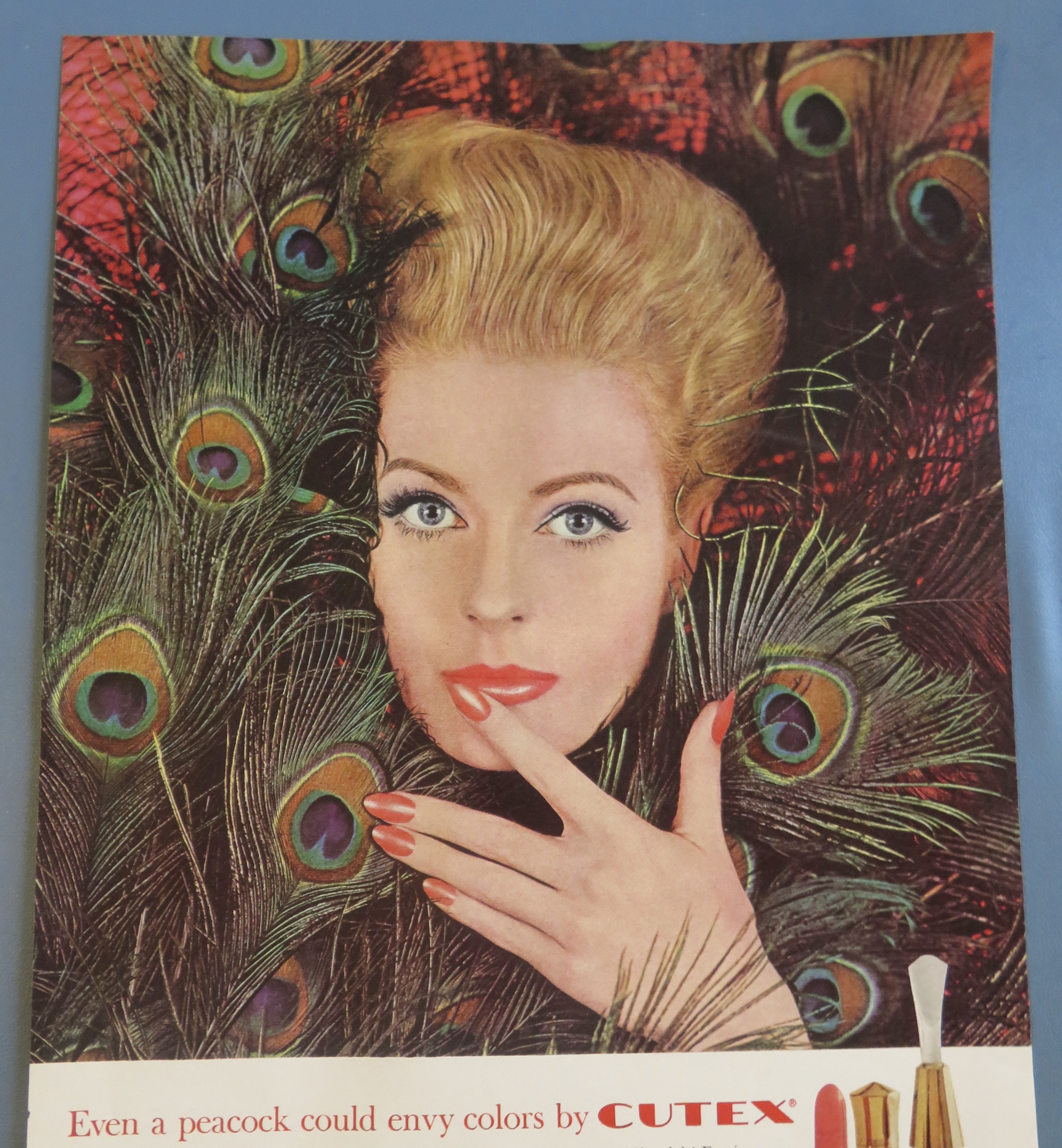 1961 Cutex Fashion Coral Nail Polish w/ Lovely Woman