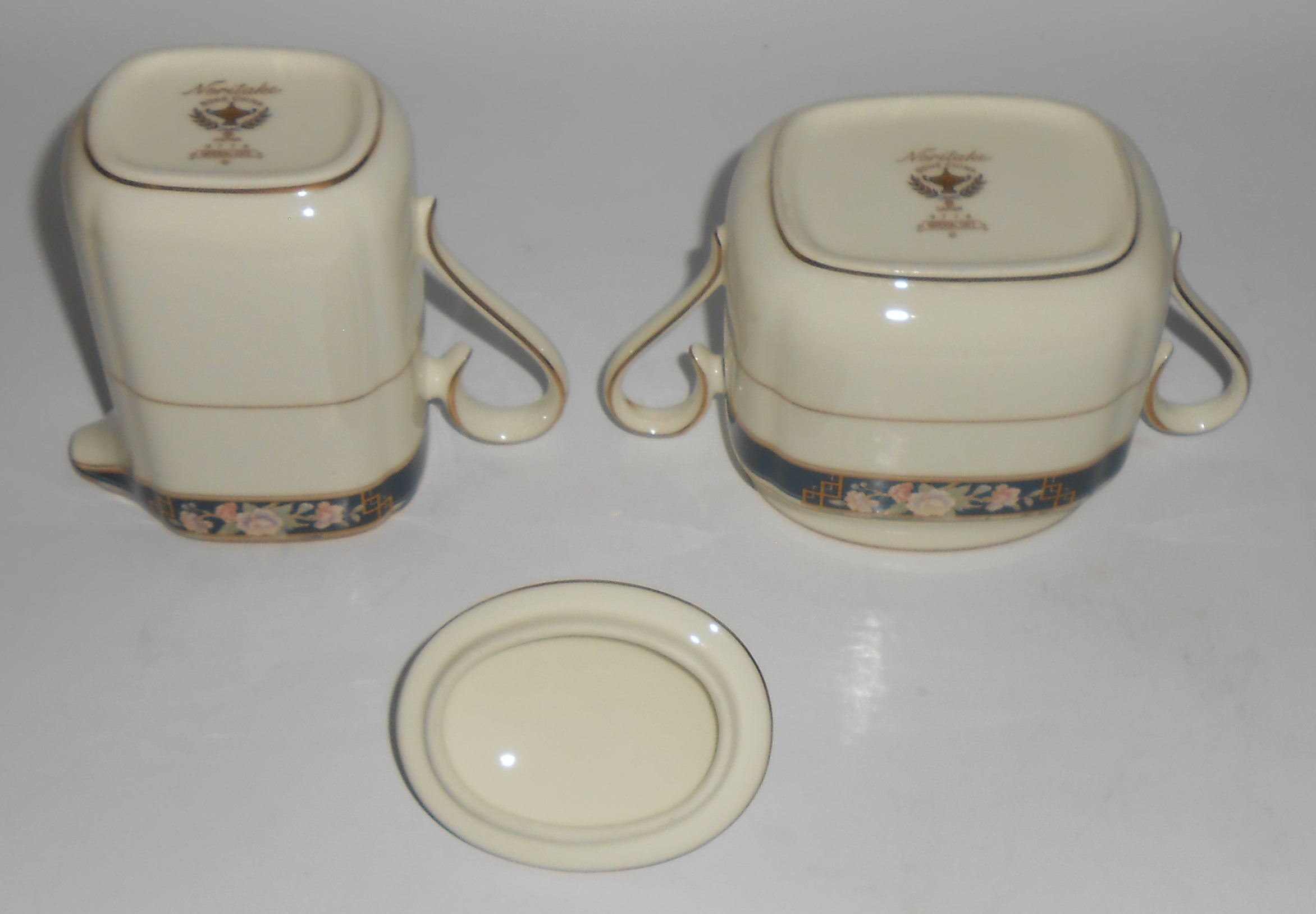 Noritake Porcelain China Imperial Gate Creamer & Sugar