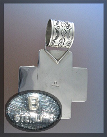 Native American Coral Sterling Silver Pendant Beatrice